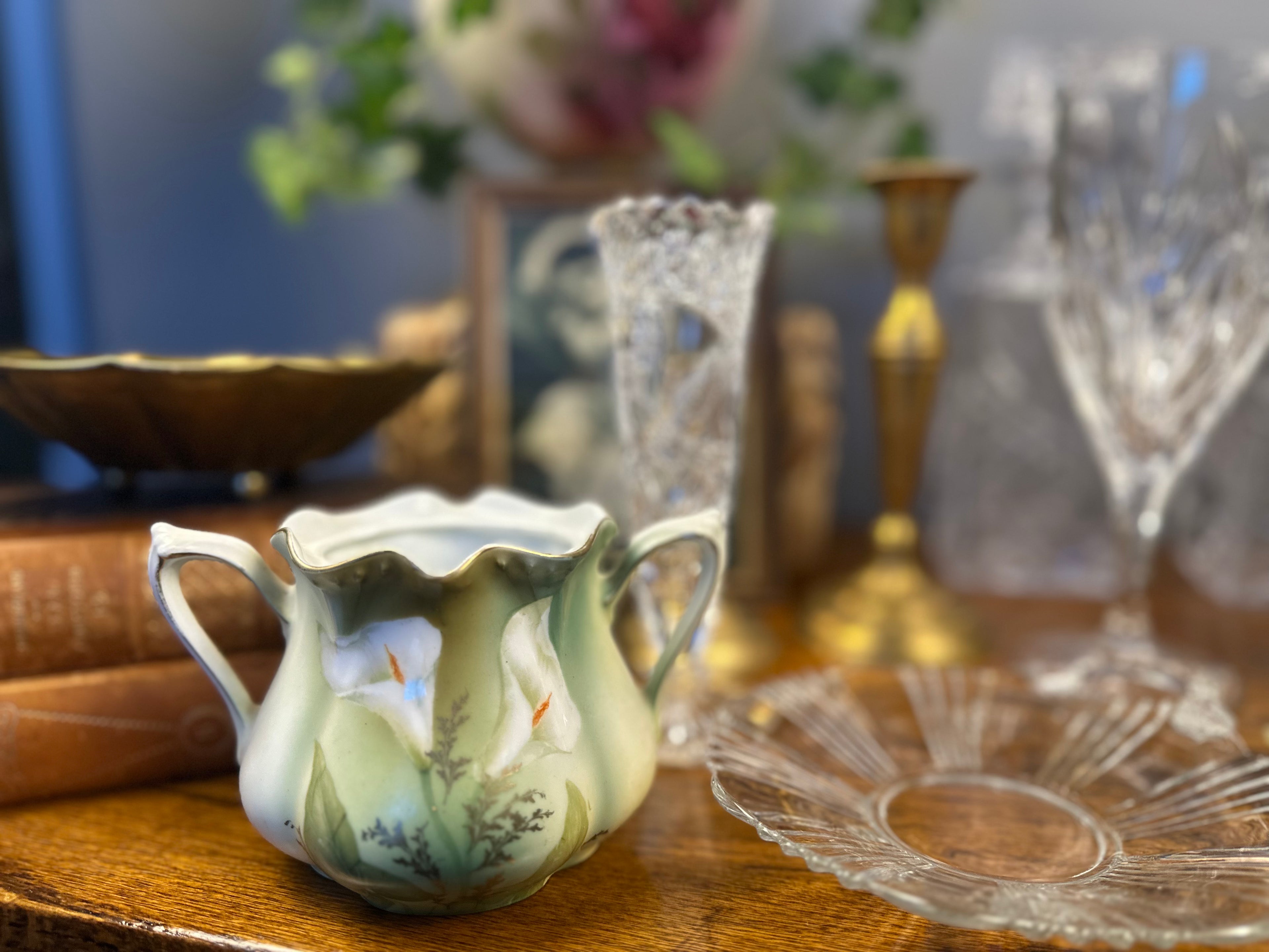 Art Nouveau R.S. Germany Calla Lily Sugar Bowl