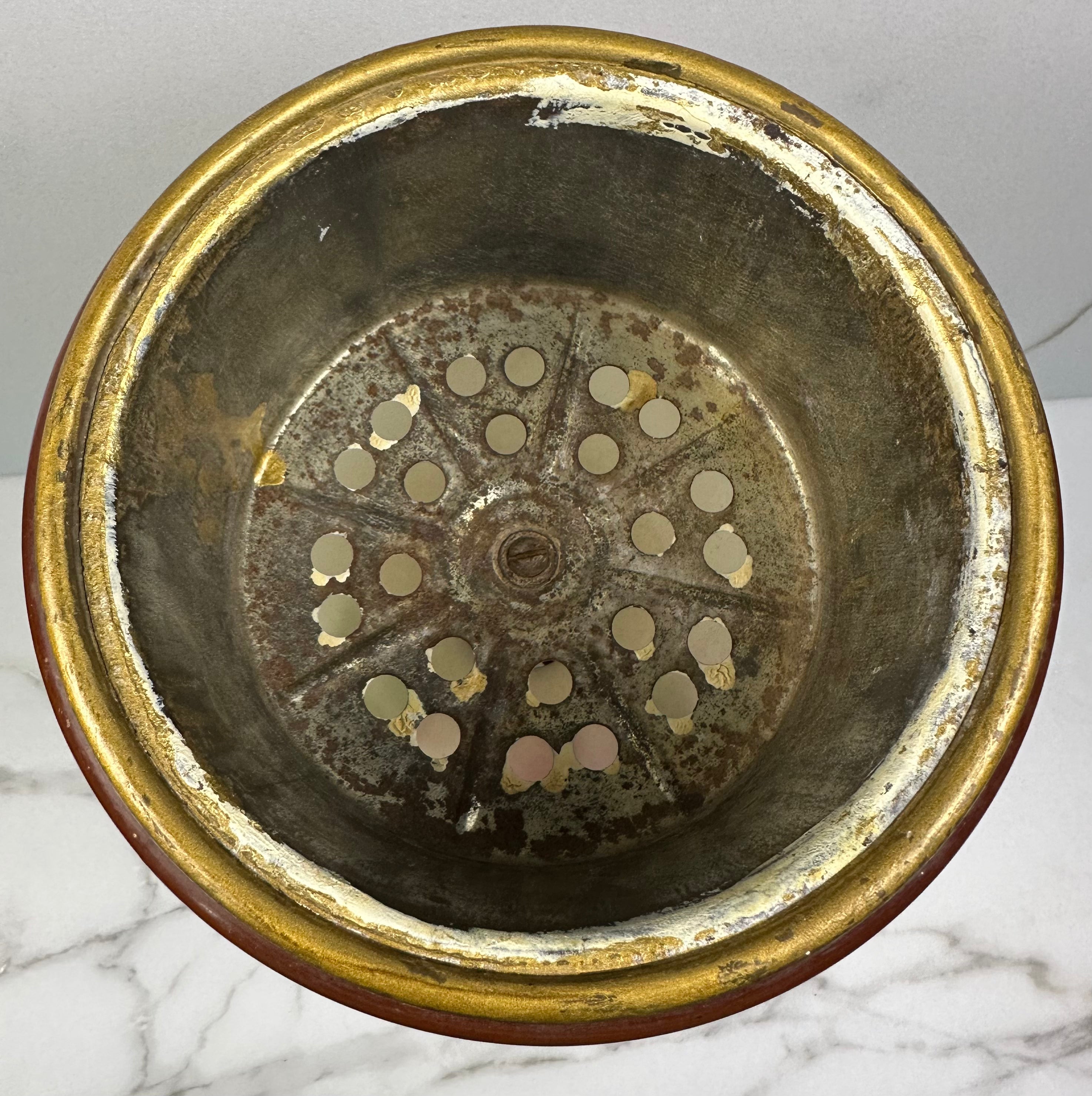 Victorian Hand-Painted Bristol Glass Vase on Ornate Filigree Base