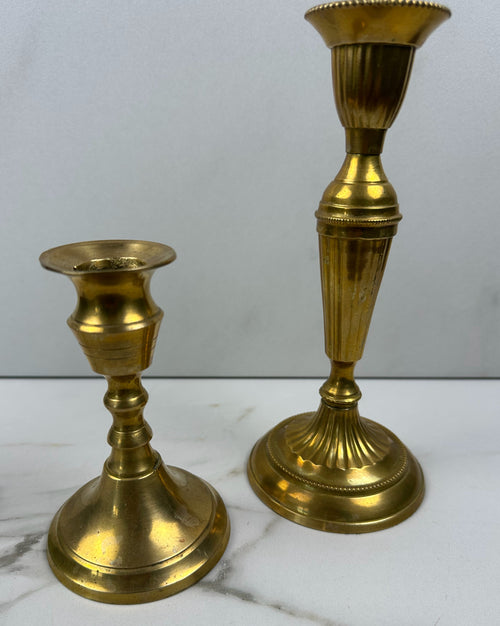 Classic Brass Candlesticks - Pair