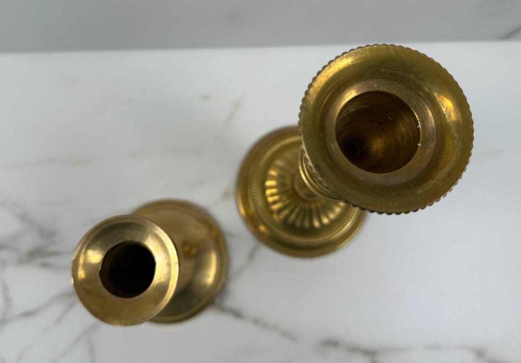 Classic Brass Candlesticks - Pair