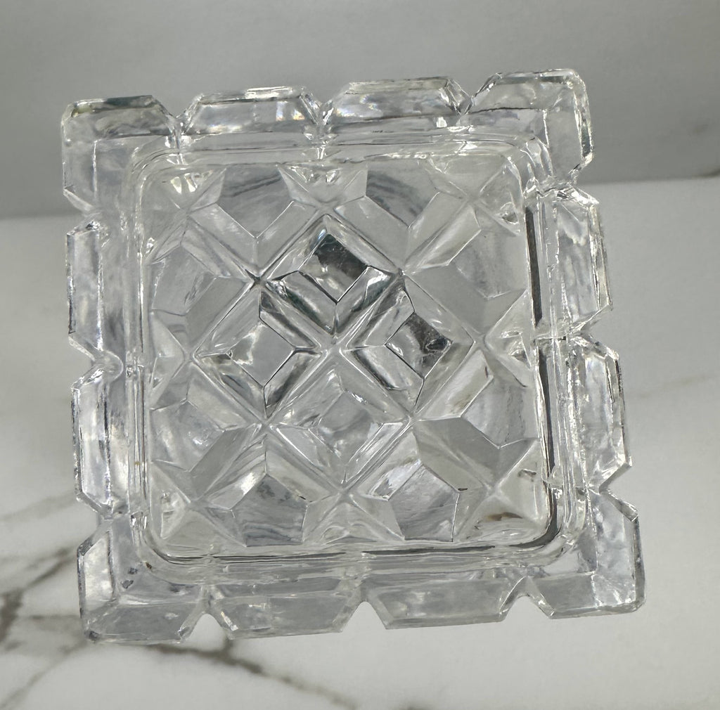 Czechoslovakian Bohemia Square Etched Crystal Decanter