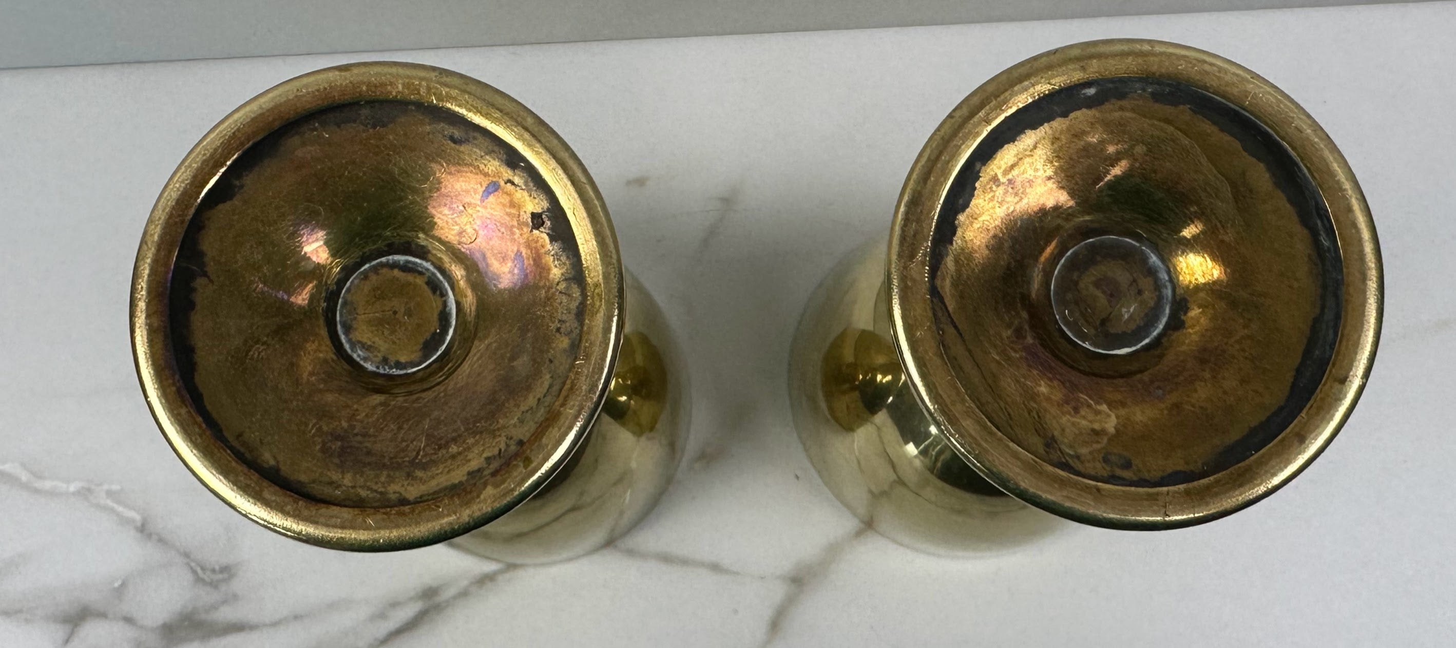 Pair of Polished Brass Goblets