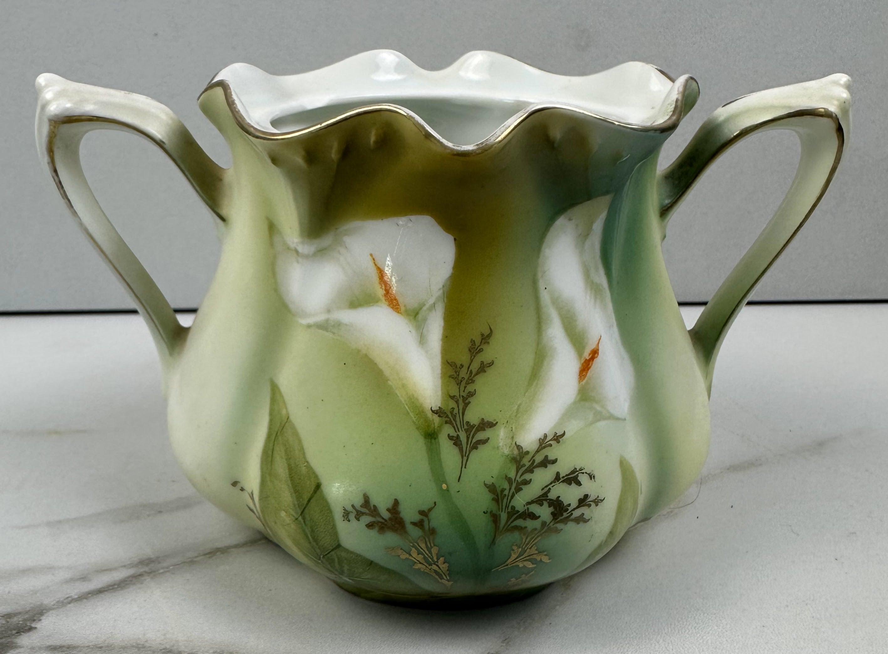 Art Nouveau R.S. Germany Calla Lily Sugar Bowl