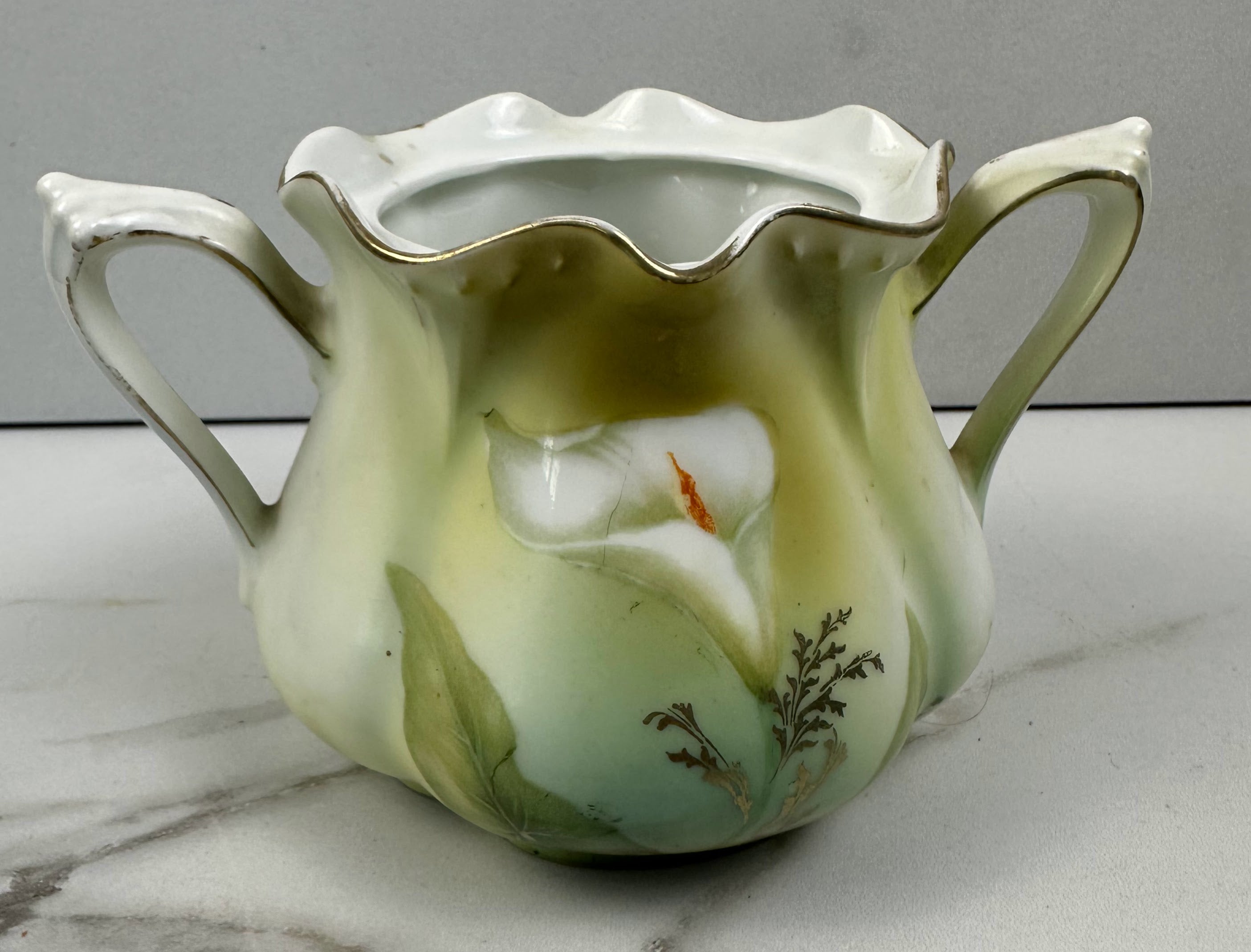 Art Nouveau R.S. Germany Calla Lily Sugar Bowl