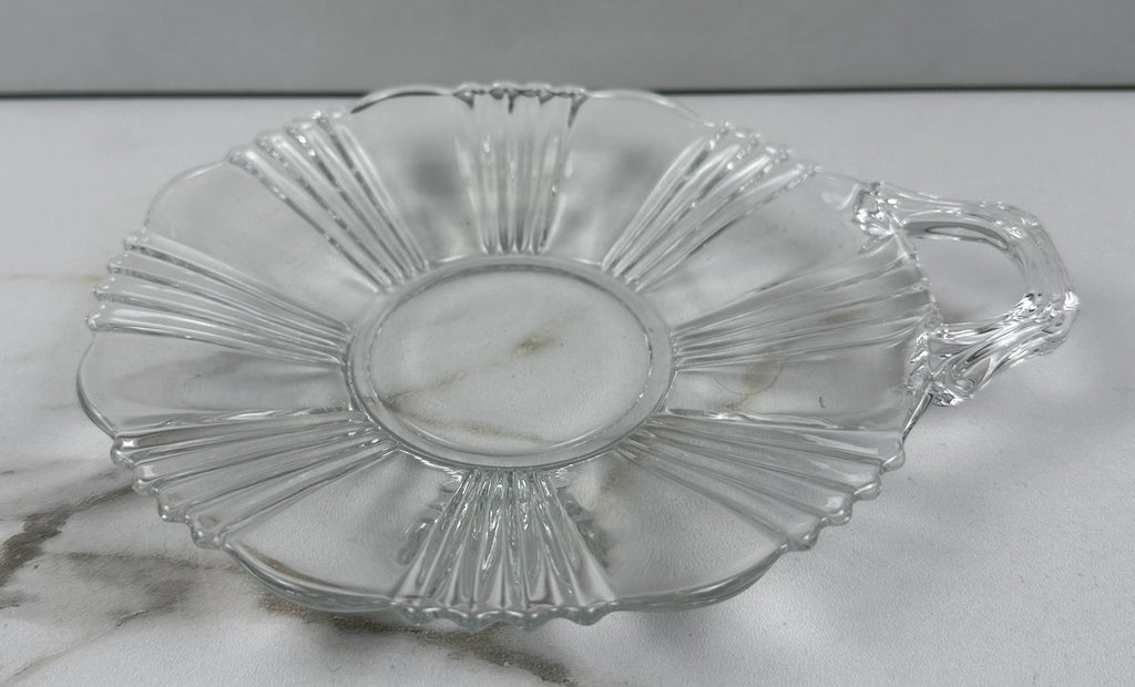 Clear Depression Glass - "Sunray Nappy" Pattern-  Fostoria