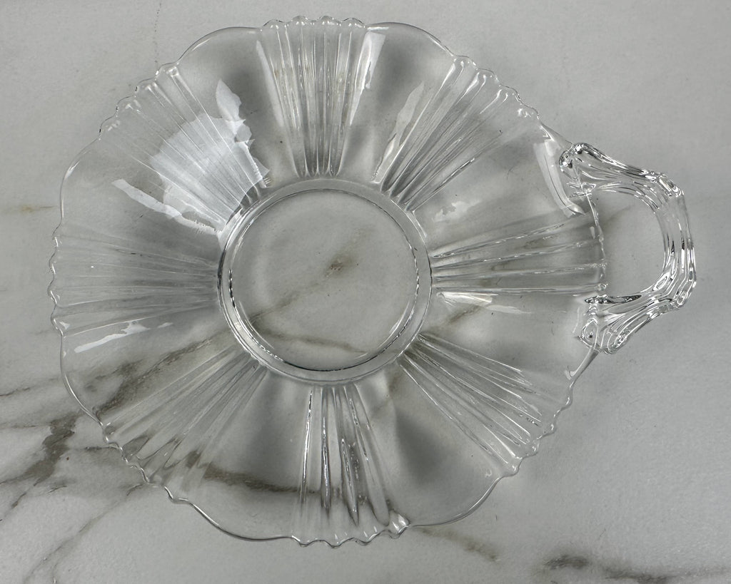 Clear Depression Glass - "Sunray Nappy" Pattern-  Fostoria
