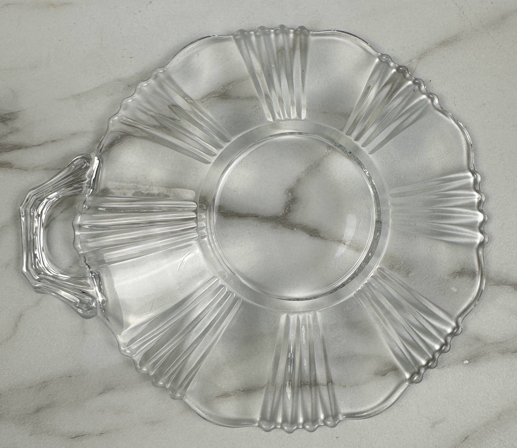 Clear Depression Glass - "Sunray Nappy" Pattern-  Fostoria