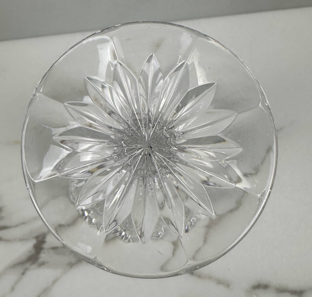 Hofbauer Byrdes Lead Etched Crystal Trumpet Vase