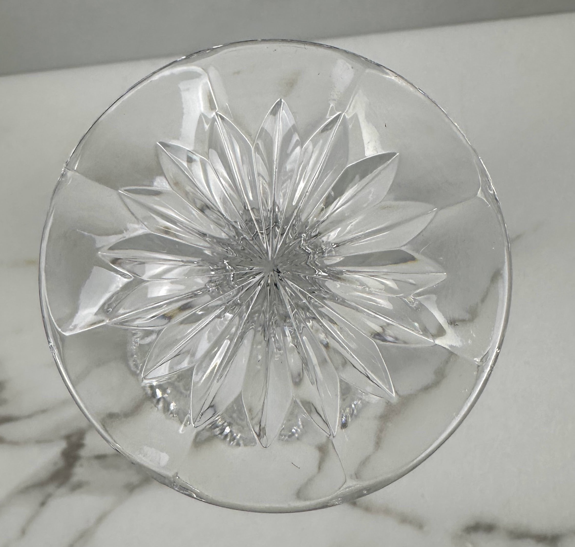 Hofbauer Byrdes Lead Etched Crystal Trumpet Vase