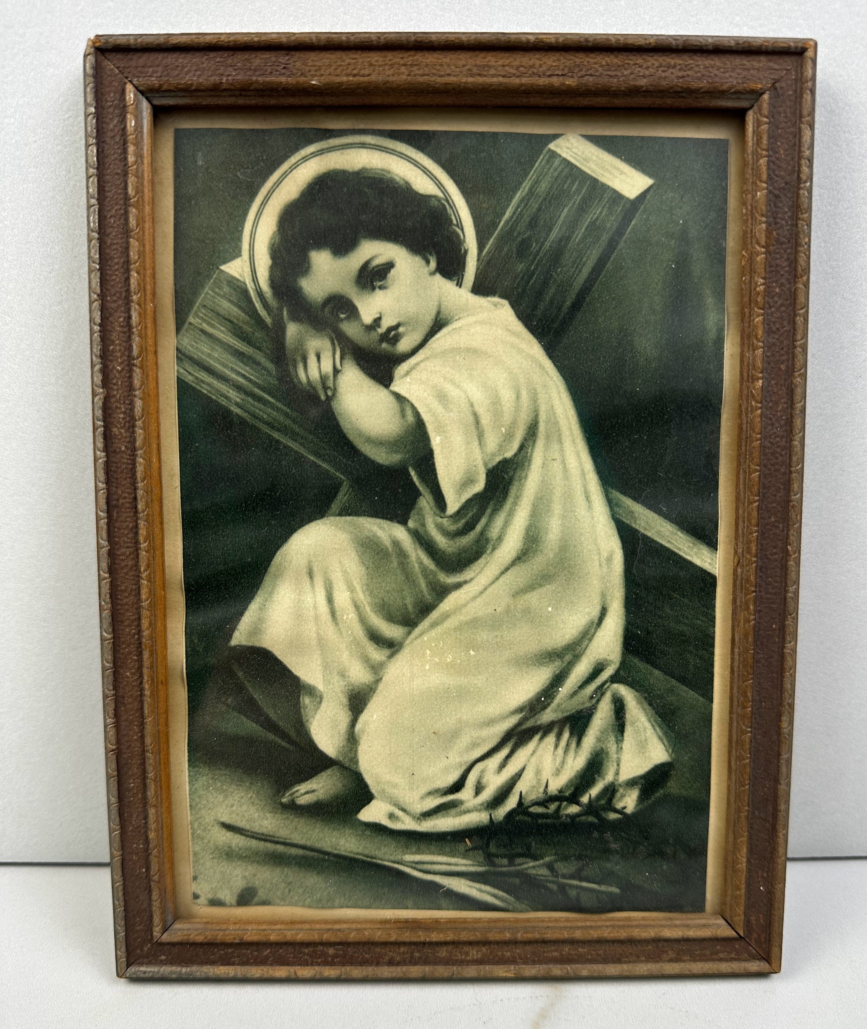 Classical Religious Art: Child with Cross
