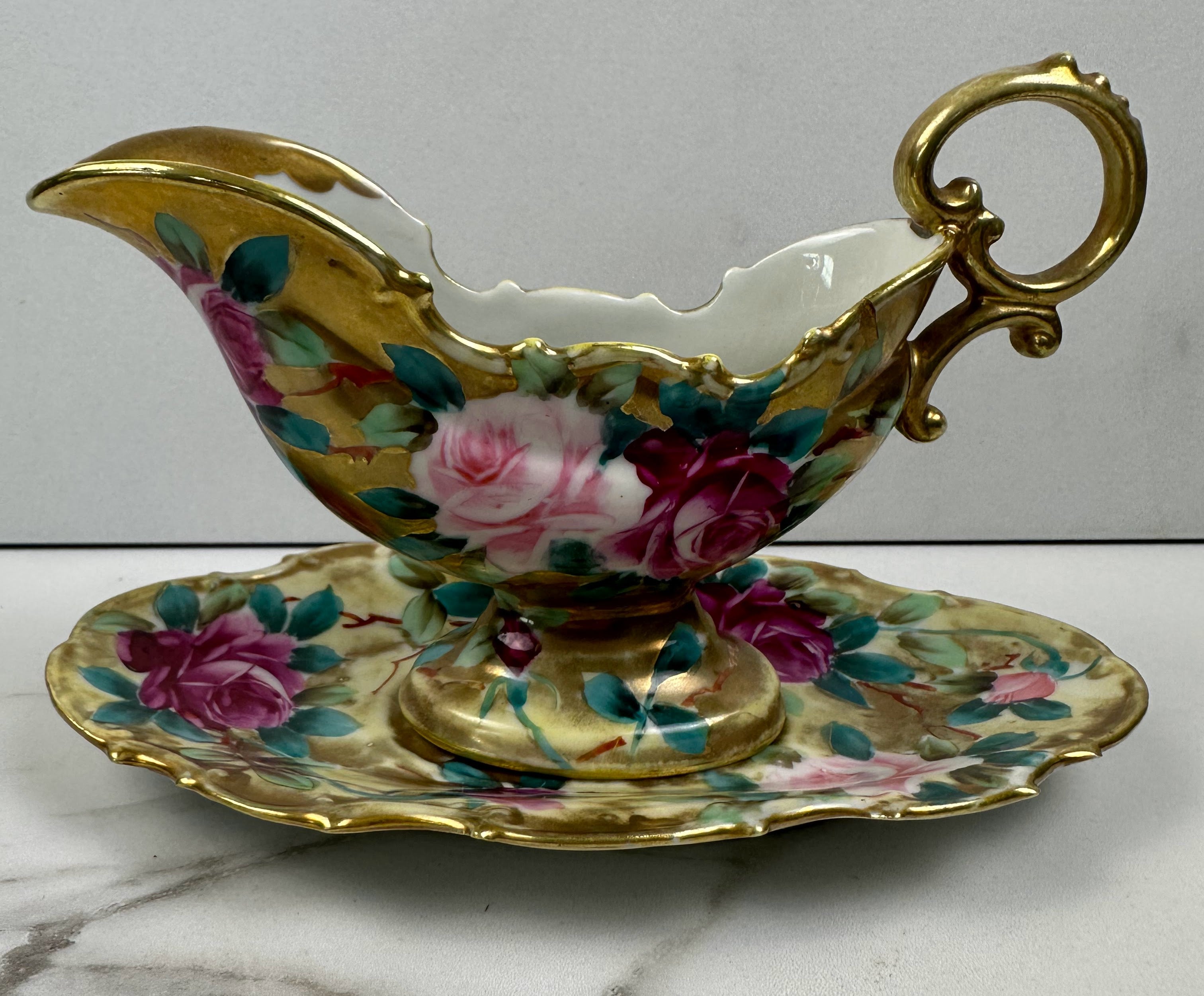 Nippon Hand-Painted Porcelain Gravy Boat