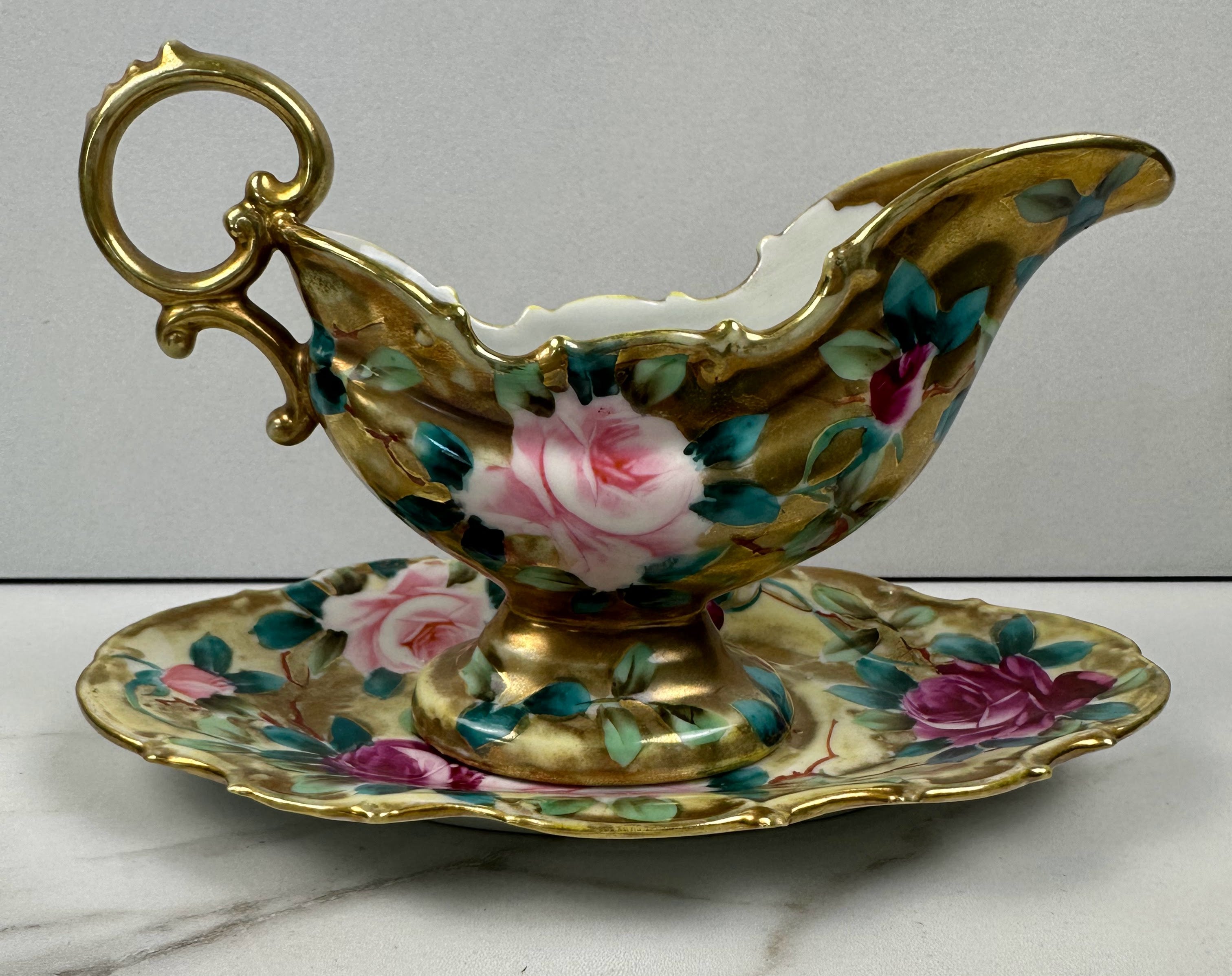 Nippon Hand-Painted Porcelain Gravy Boat