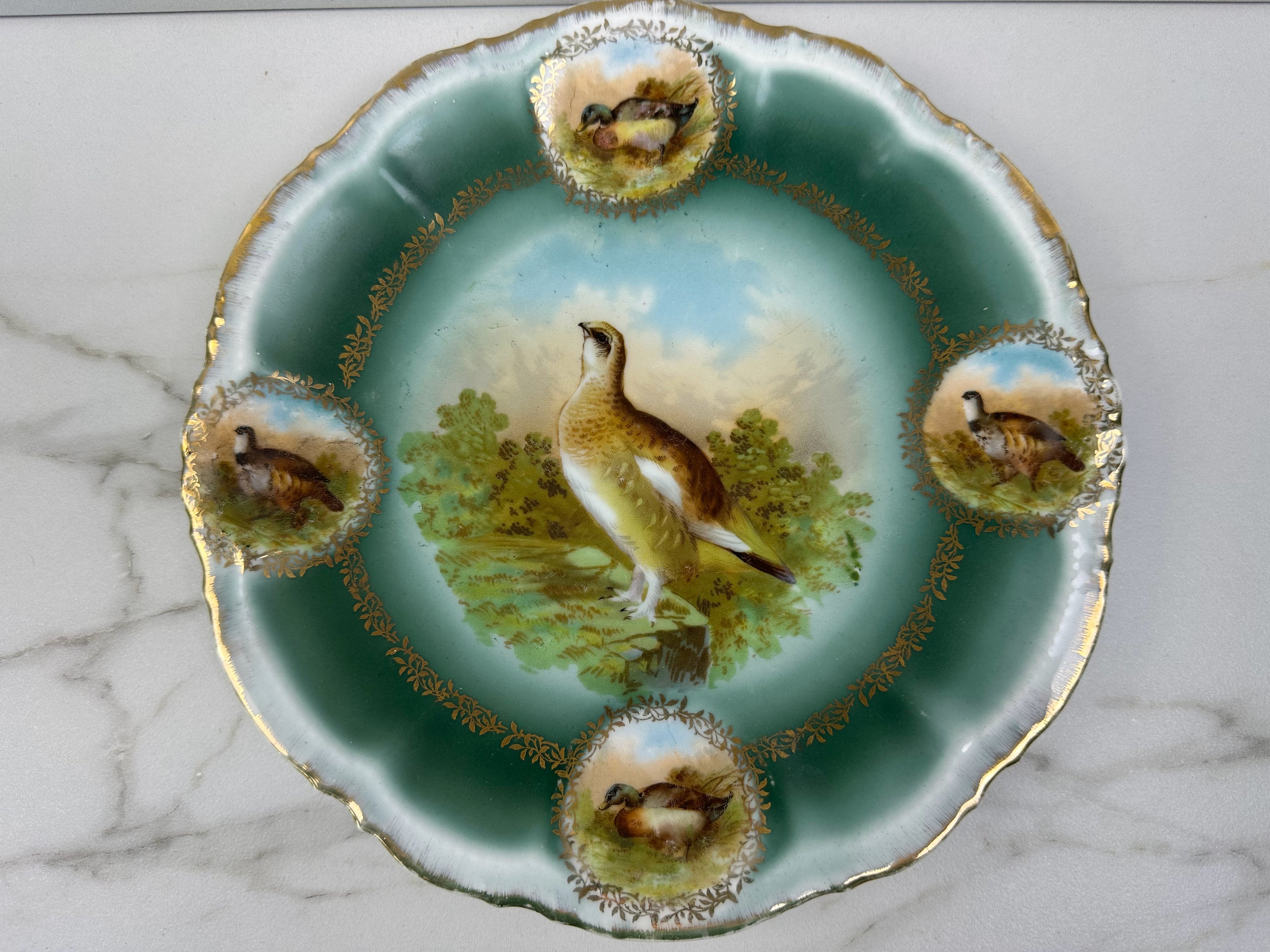 RM Bavaria Hand Painted Naturalist Game Bird Porcelain Plate