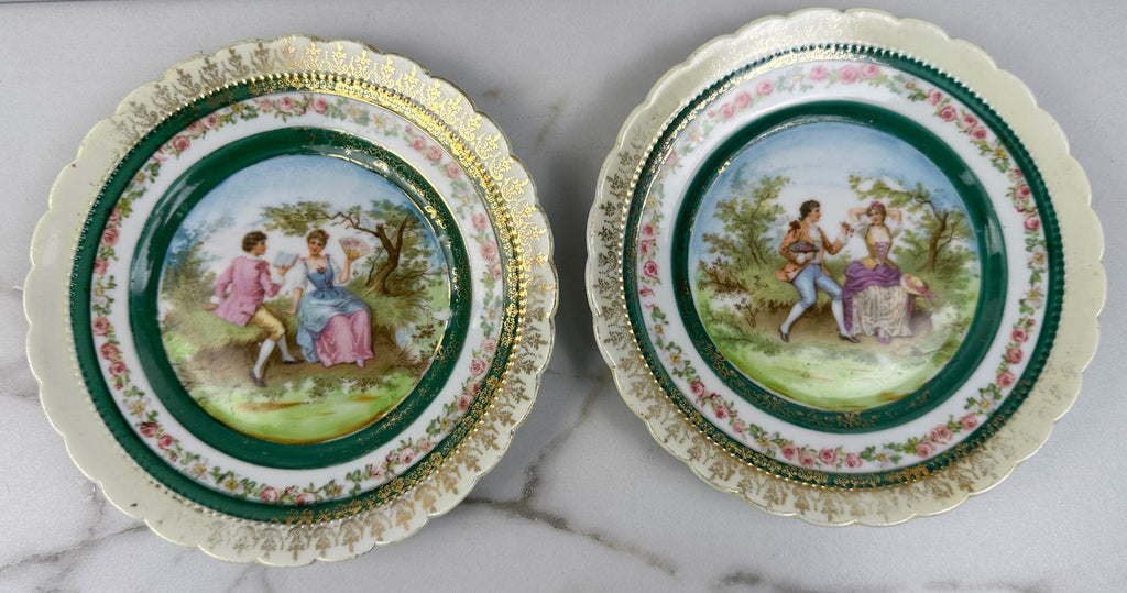 Victorian Style  Rococo Plate with Courting Couple