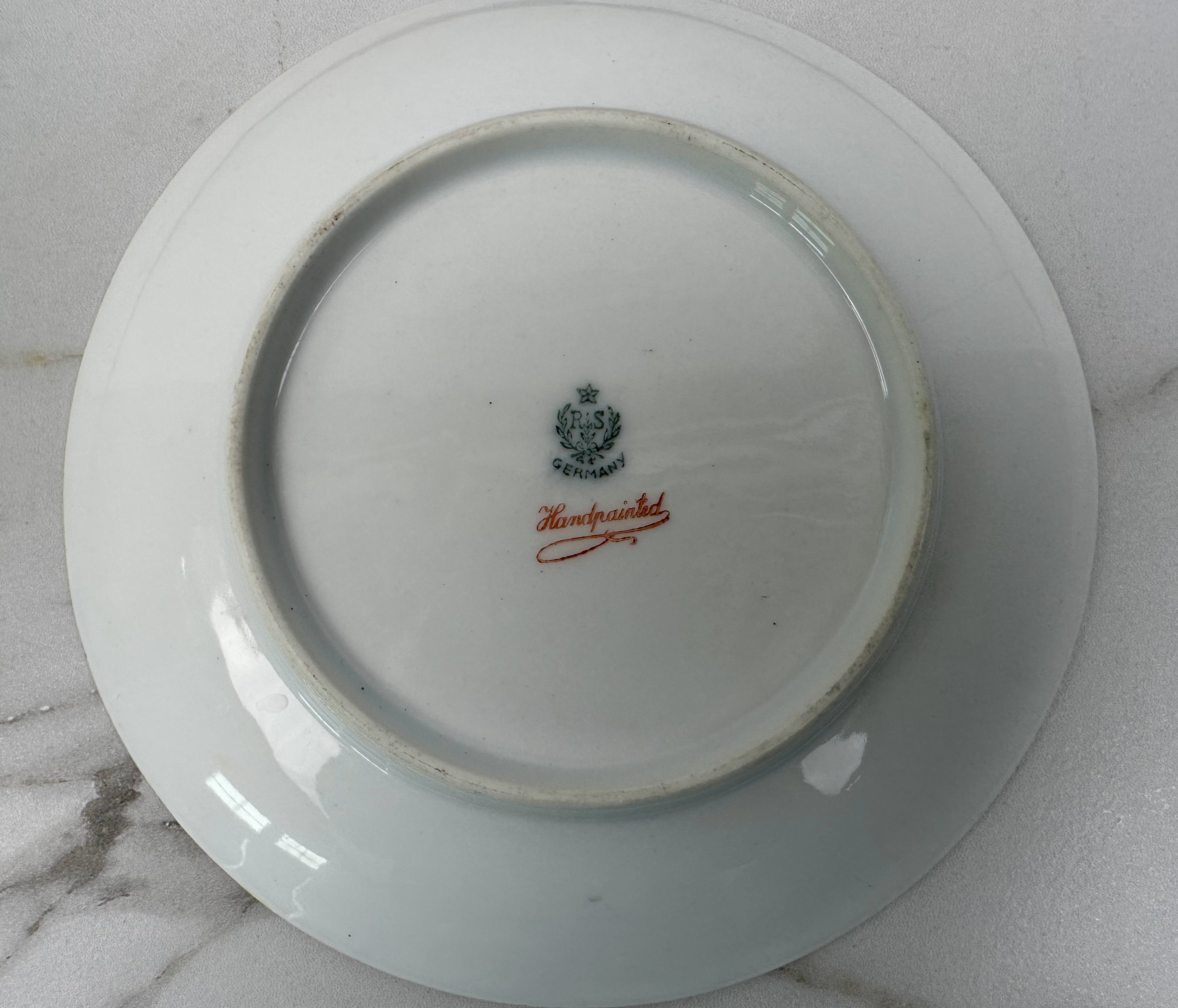 R&S Germany Hand-Painted Small Plate with Carnations and Gilded Rim