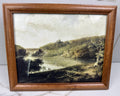 Framed Reproduction Art Print - Landscape Scene  in Simple Brown Wood Frame