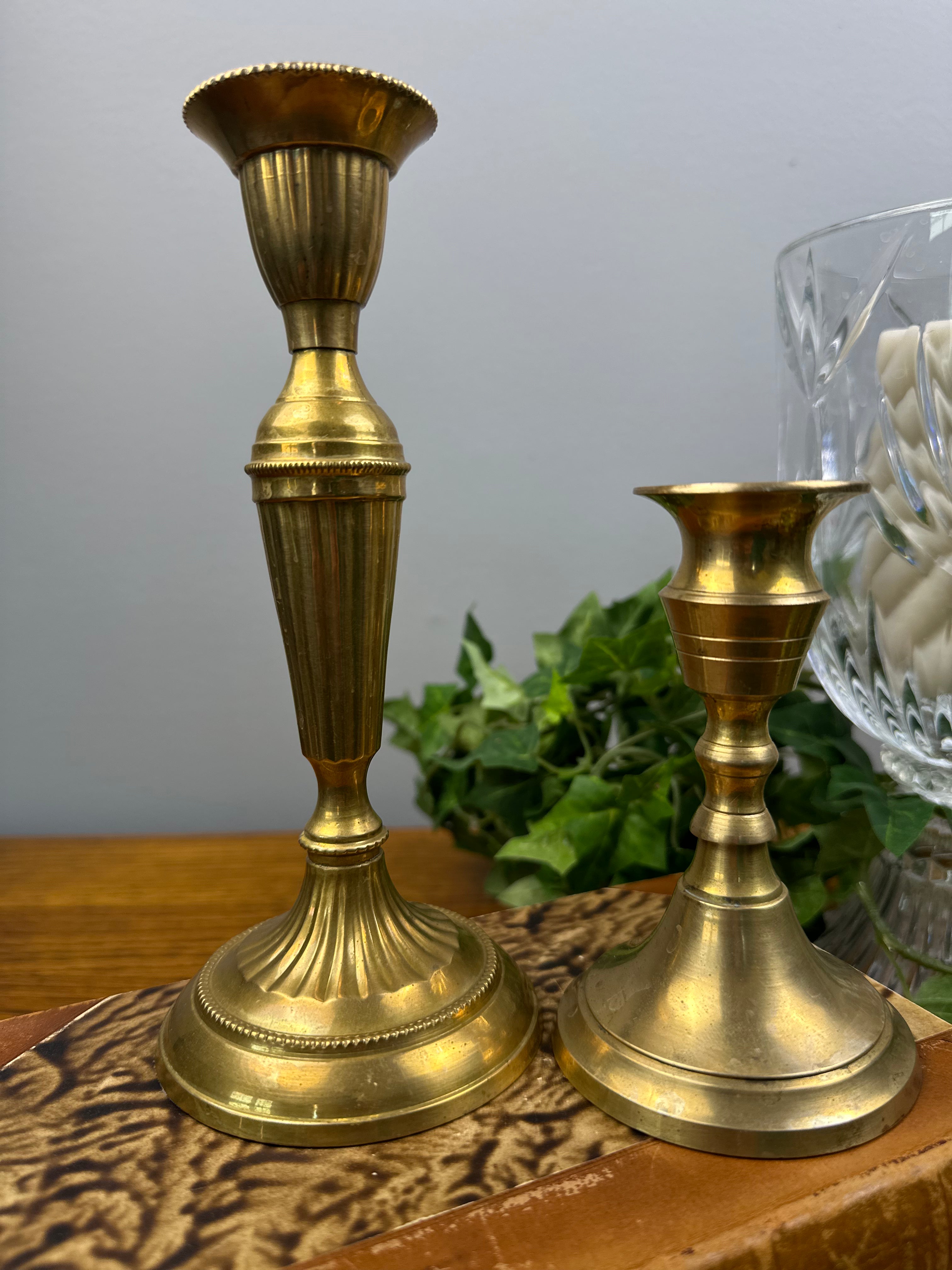 Pair of Classic Brass Candlesticks
