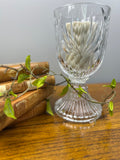 Tall Pedestal Cut Glass Vase