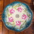 Royal Vienna Mignon Zeh Scherzer & Co. Hand-Painted Porcelain Plate with Pink Roses and Gold Accent Trim