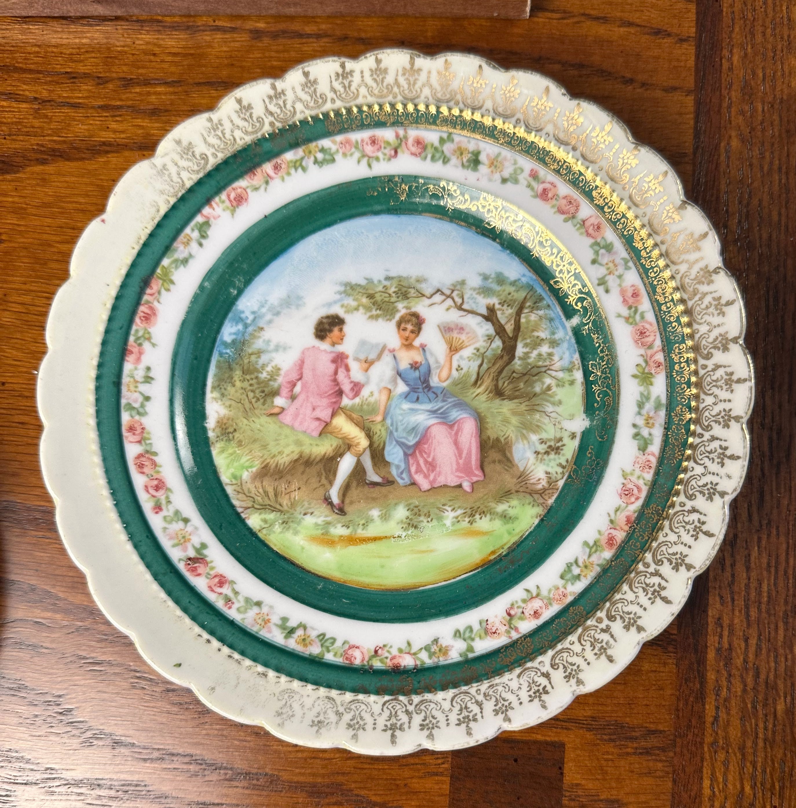 Victorian Style  Rococo Plate with Courting Couple