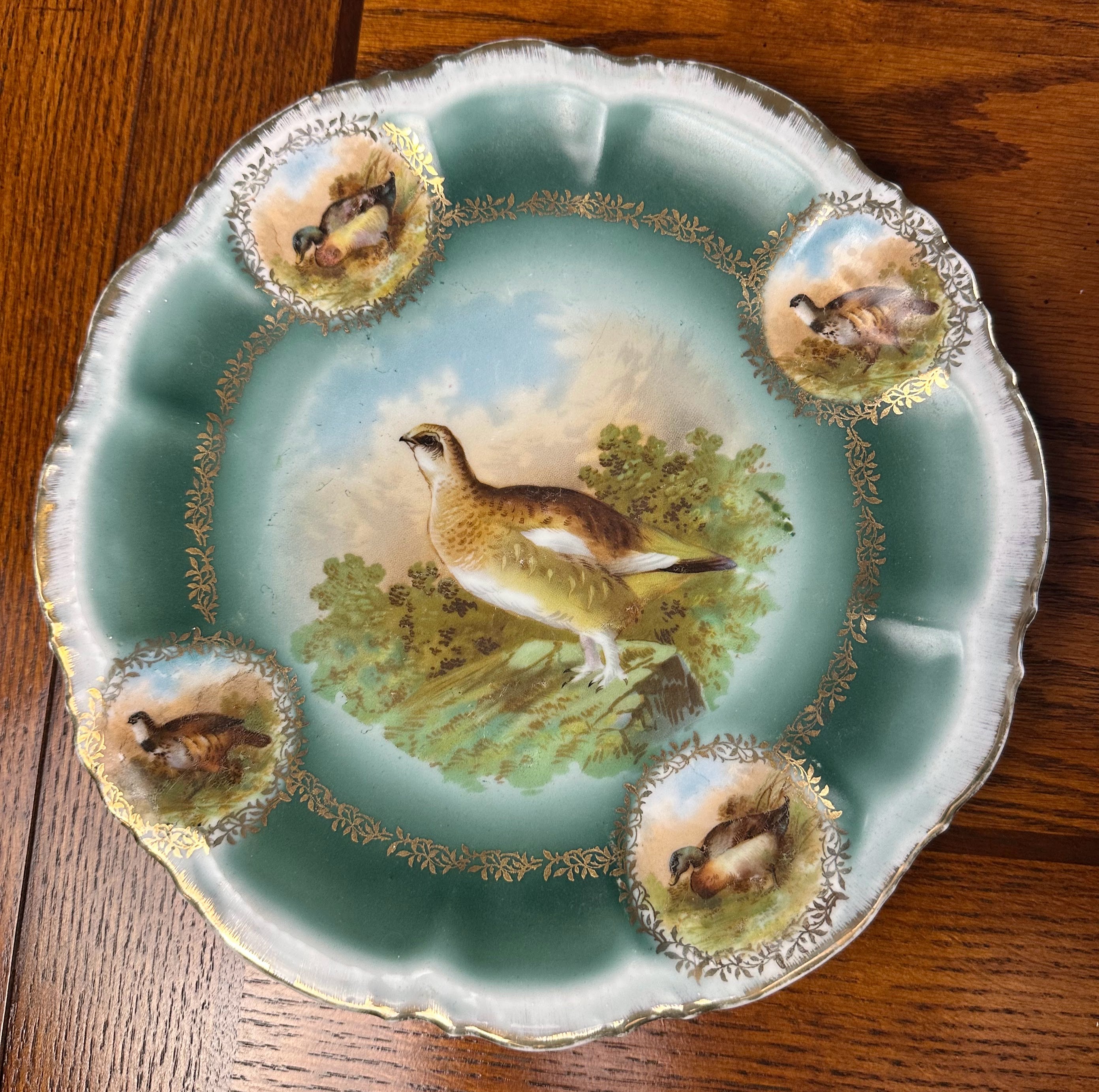 RM Bavaria Hand Painted Naturalist Game Bird Porcelain Plate
