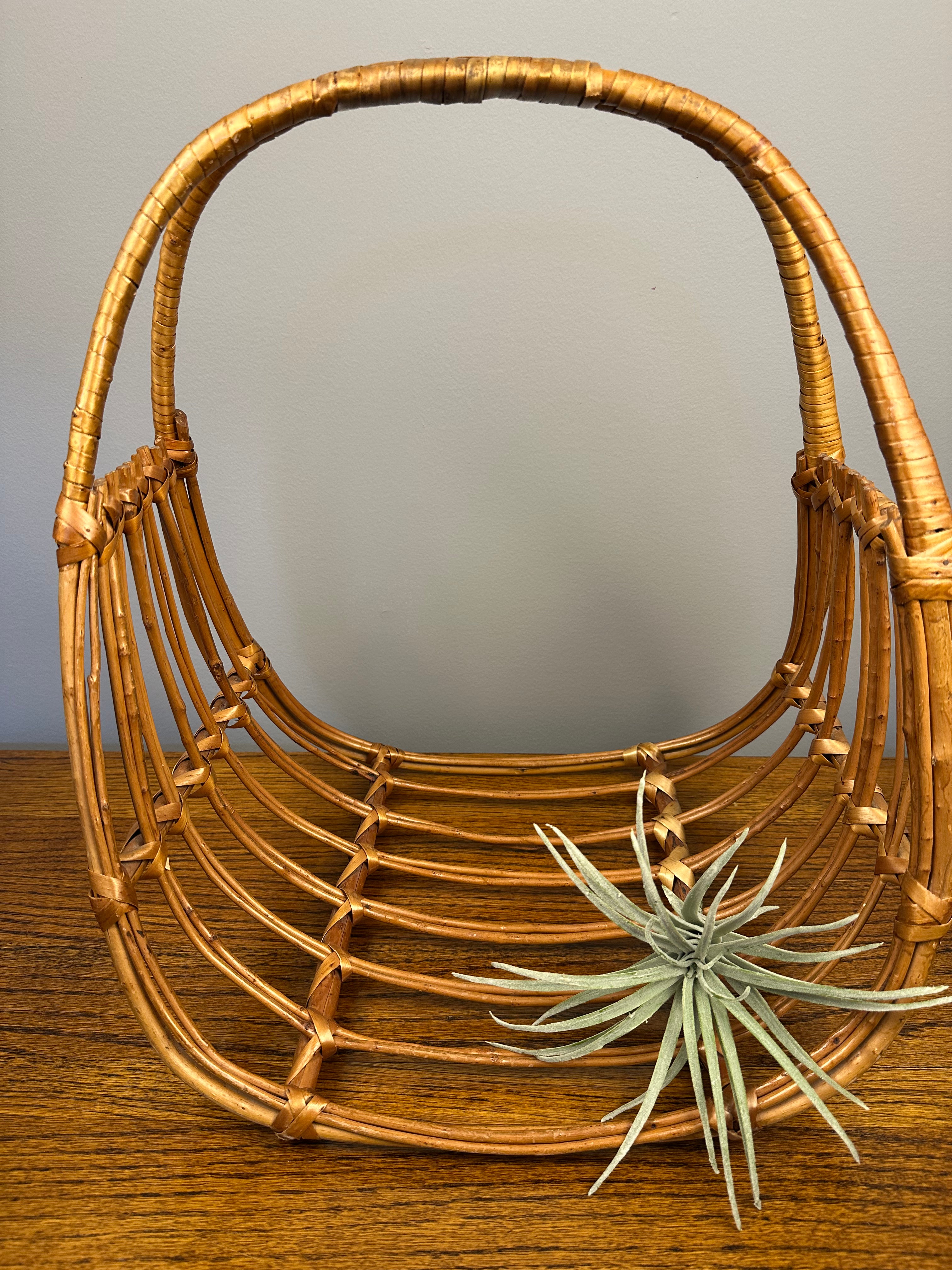 Mid-Century Magazine Basket – Bamboo Rattan