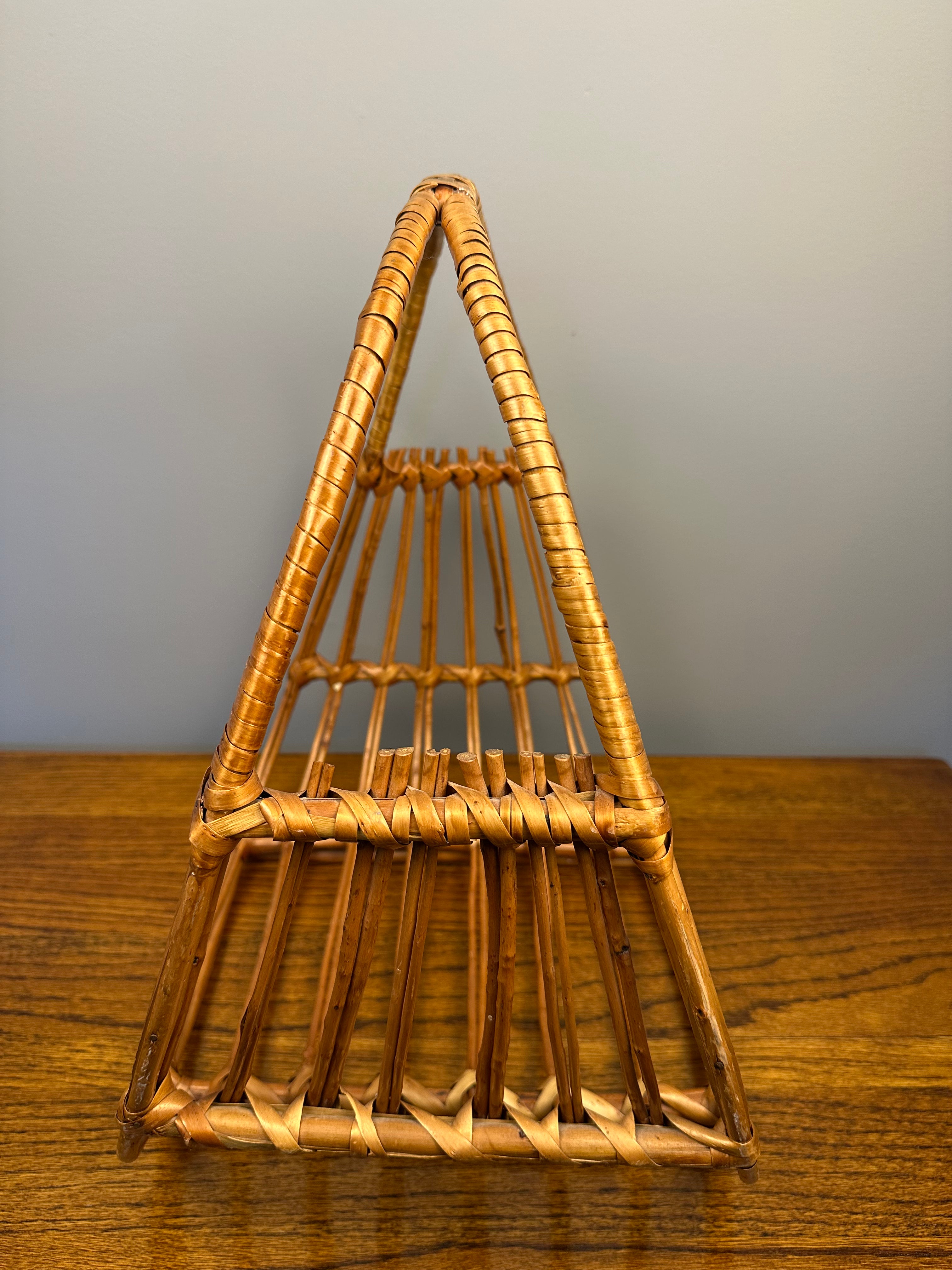 Mid-Century Magazine Basket – Bamboo Rattan