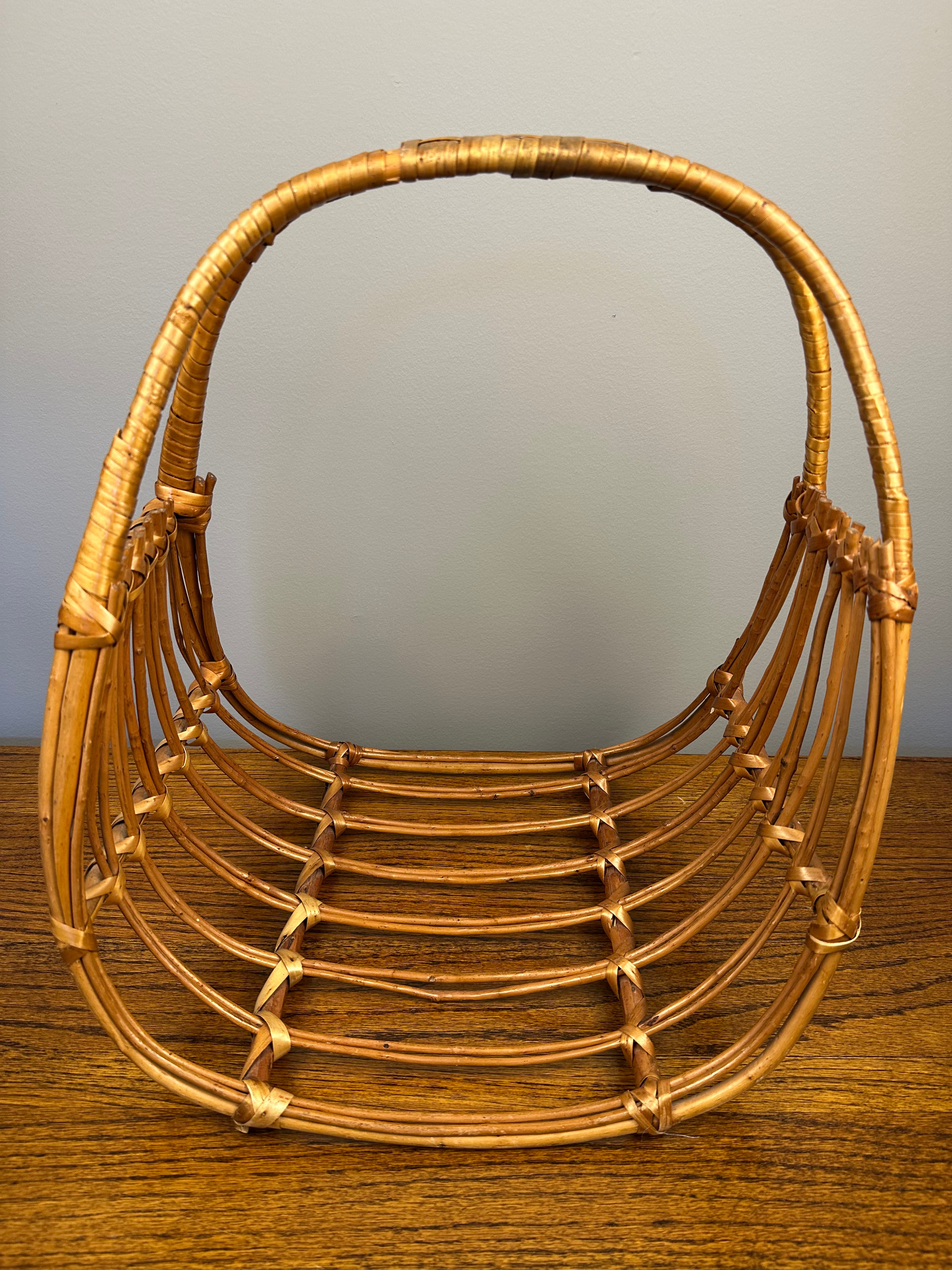 Mid-Century Magazine Basket – Bamboo Rattan