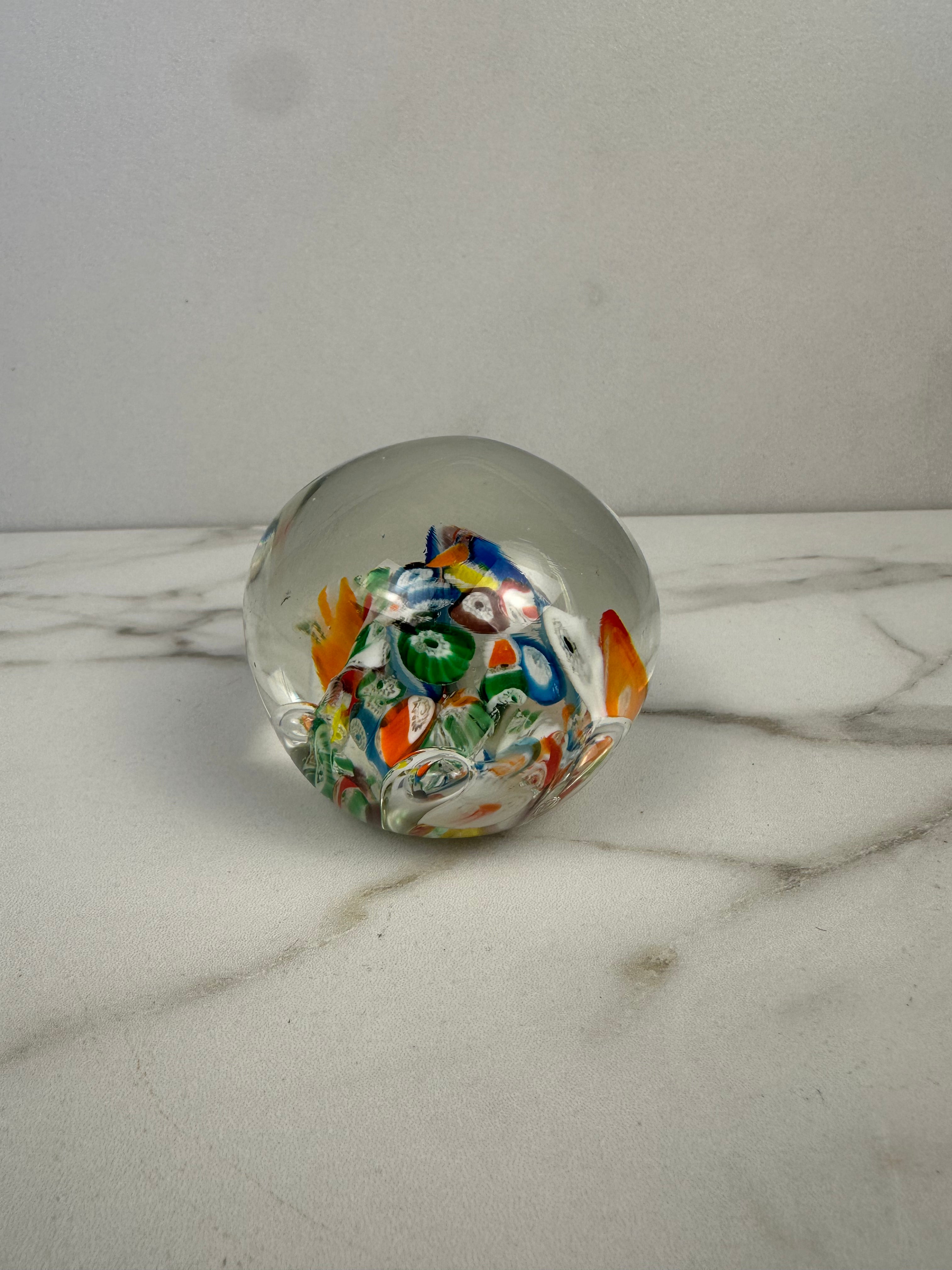 Murano Millefiori Glass Paperweight