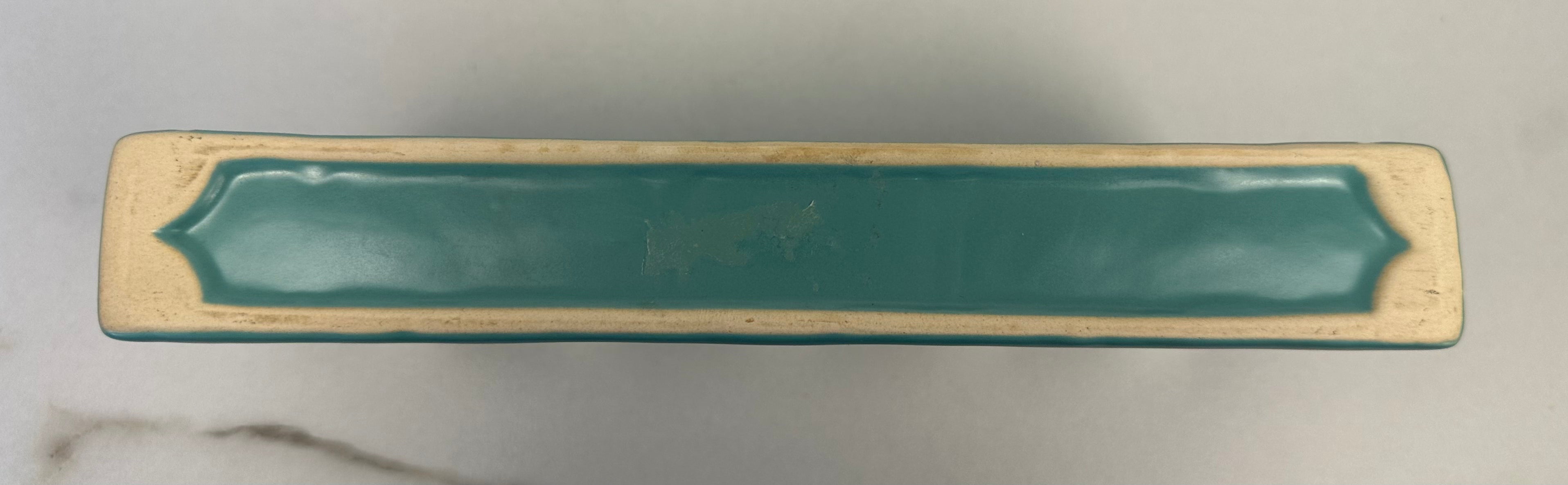 Vintage Mid-Century Modern Turquoise Multi-Bud Vase