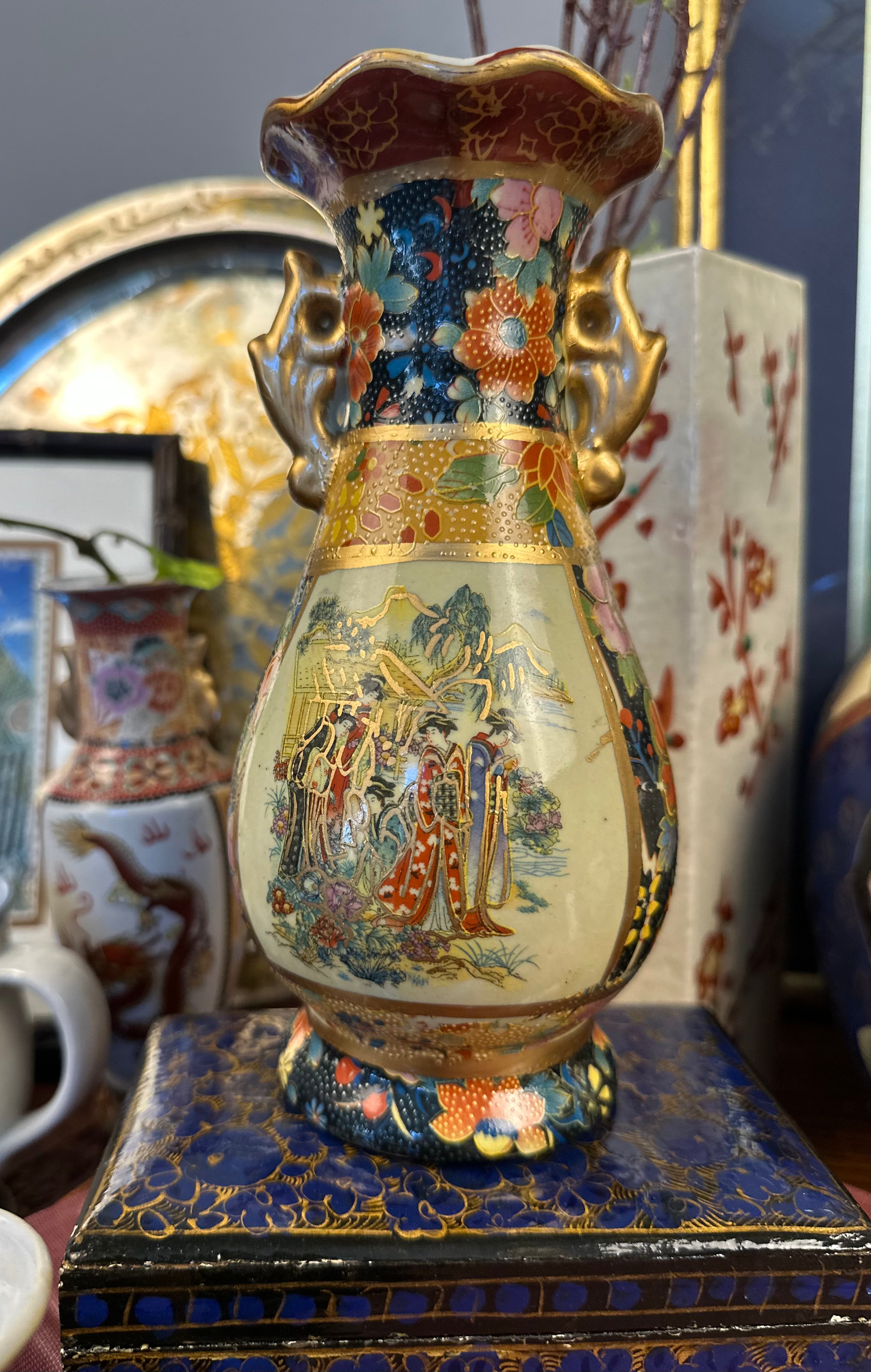 Antique Japanese Satsuma-Style Vase