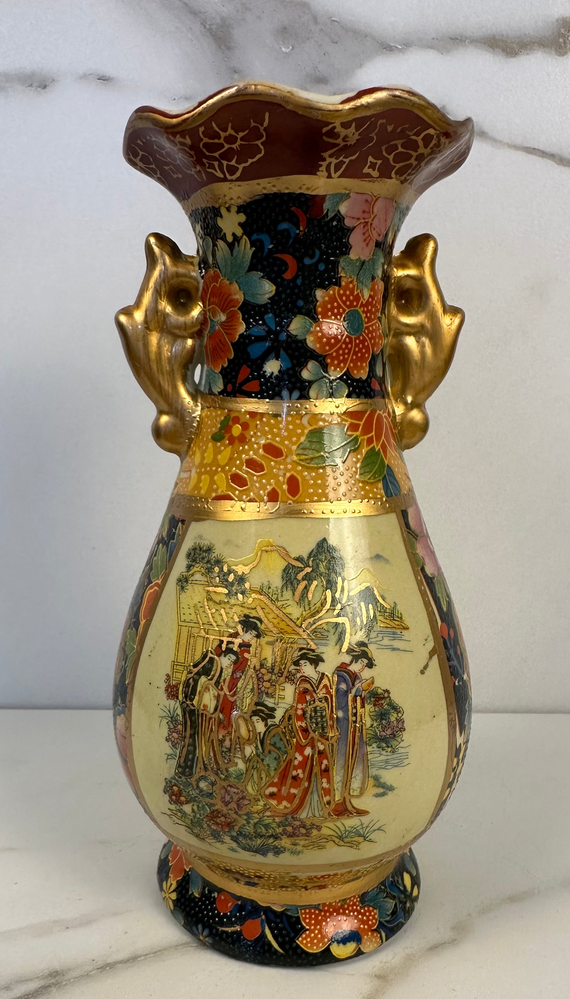 Antique Japanese Satsuma-Style Vase