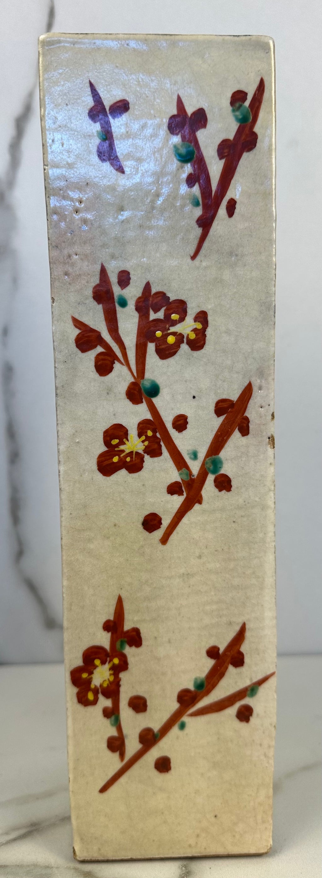 Vintage Ceramic Cherry Blossom Vase – Made in Occupied Japan (1945–1952)
