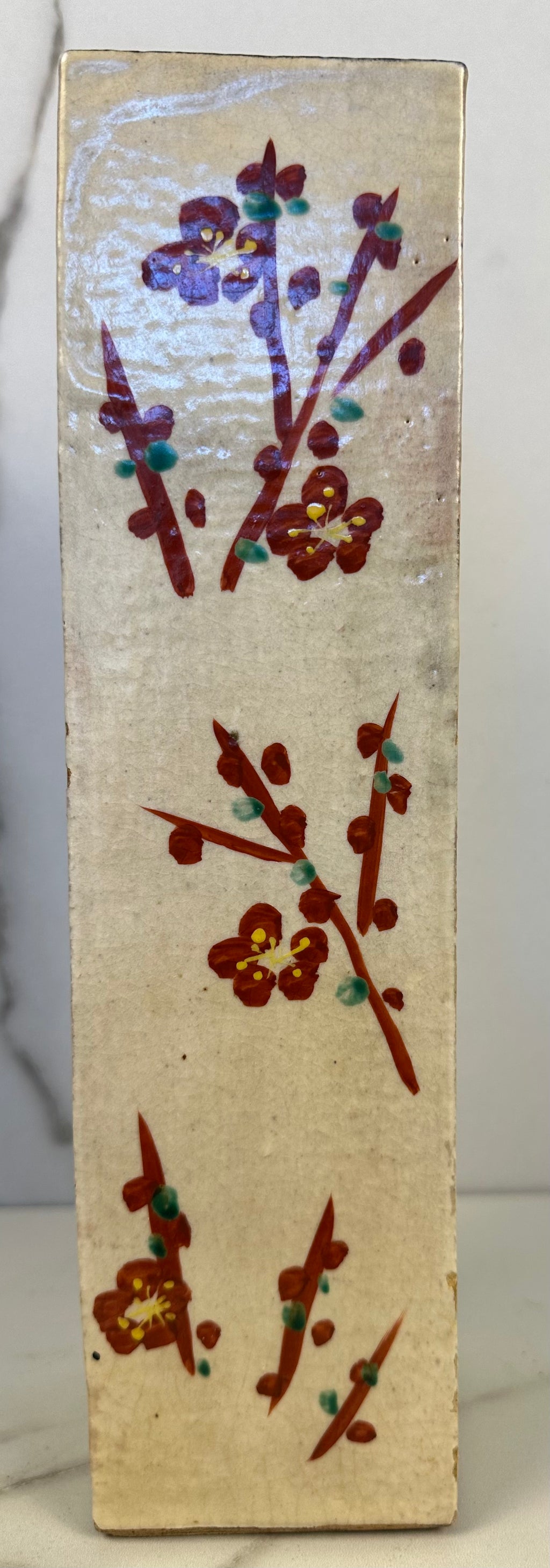 Vintage Ceramic Cherry Blossom Vase – Made in Occupied Japan (1945–1952)