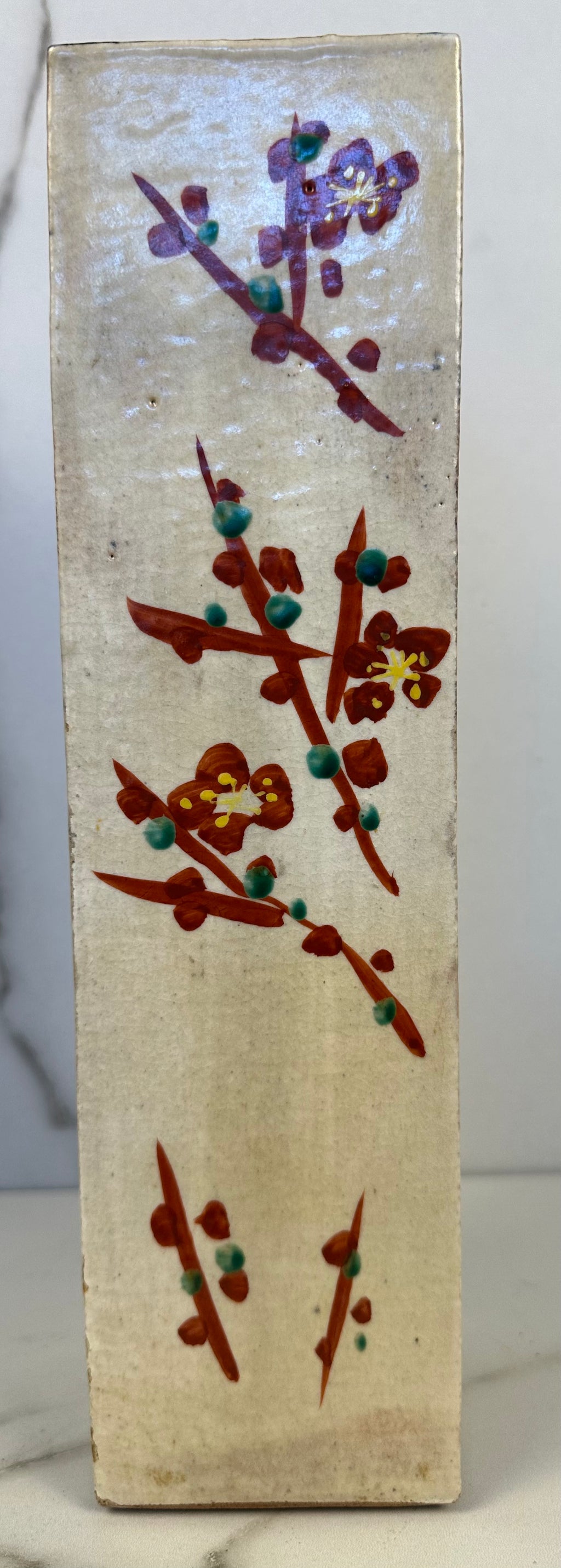 Vintage Ceramic Cherry Blossom Vase – Made in Occupied Japan (1945–1952)