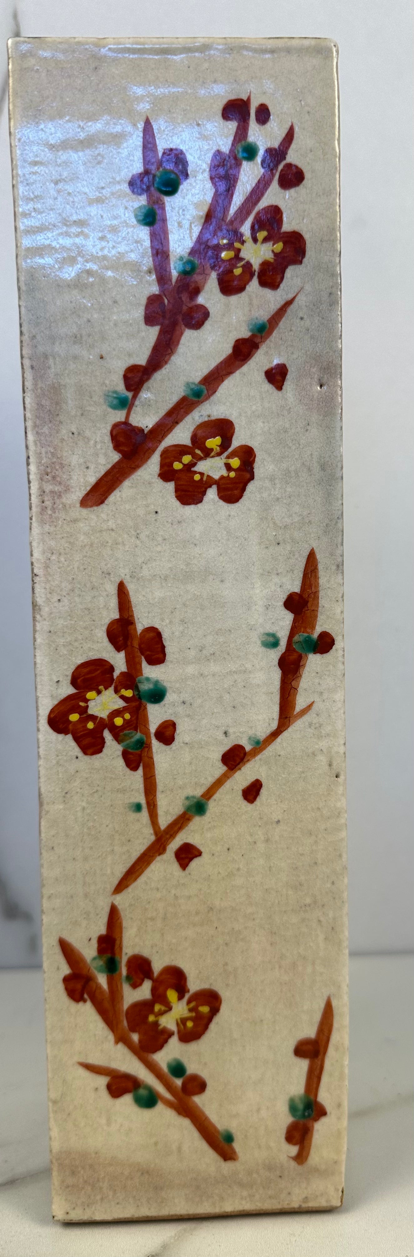 Vintage Ceramic Cherry Blossom Vase – Made in Occupied Japan (1945–1952)