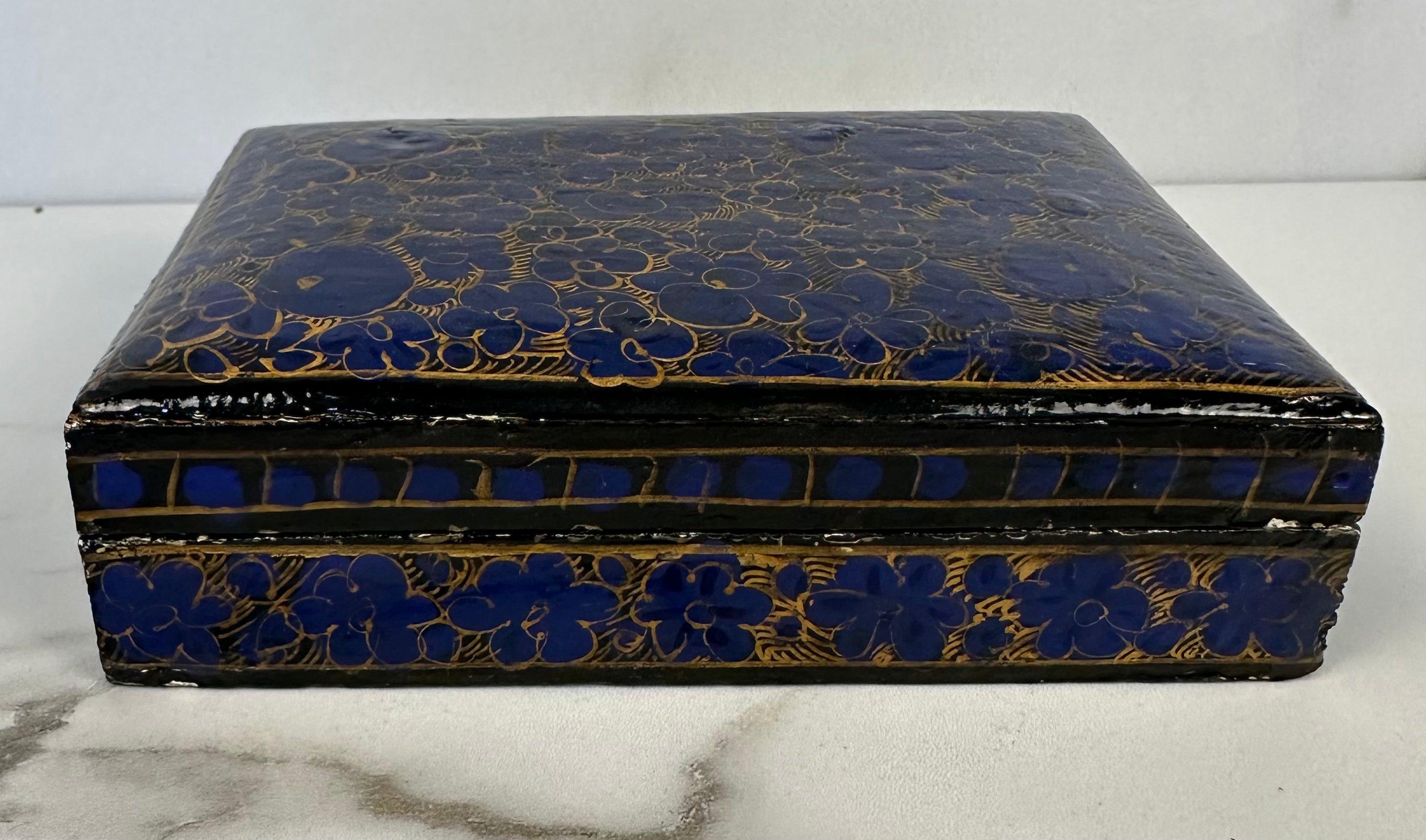 Blue Kashmir Paper Mache Box