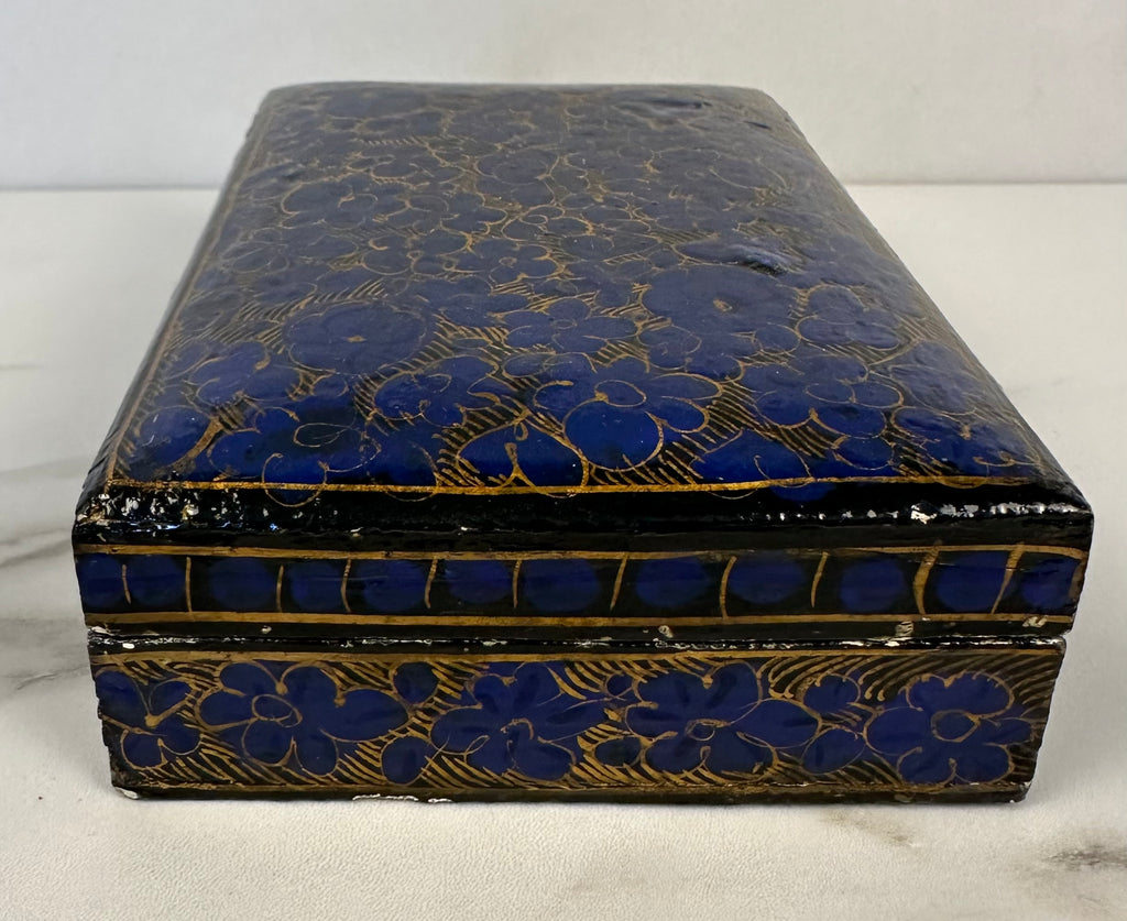 Blue Kashmir Paper Mache Box