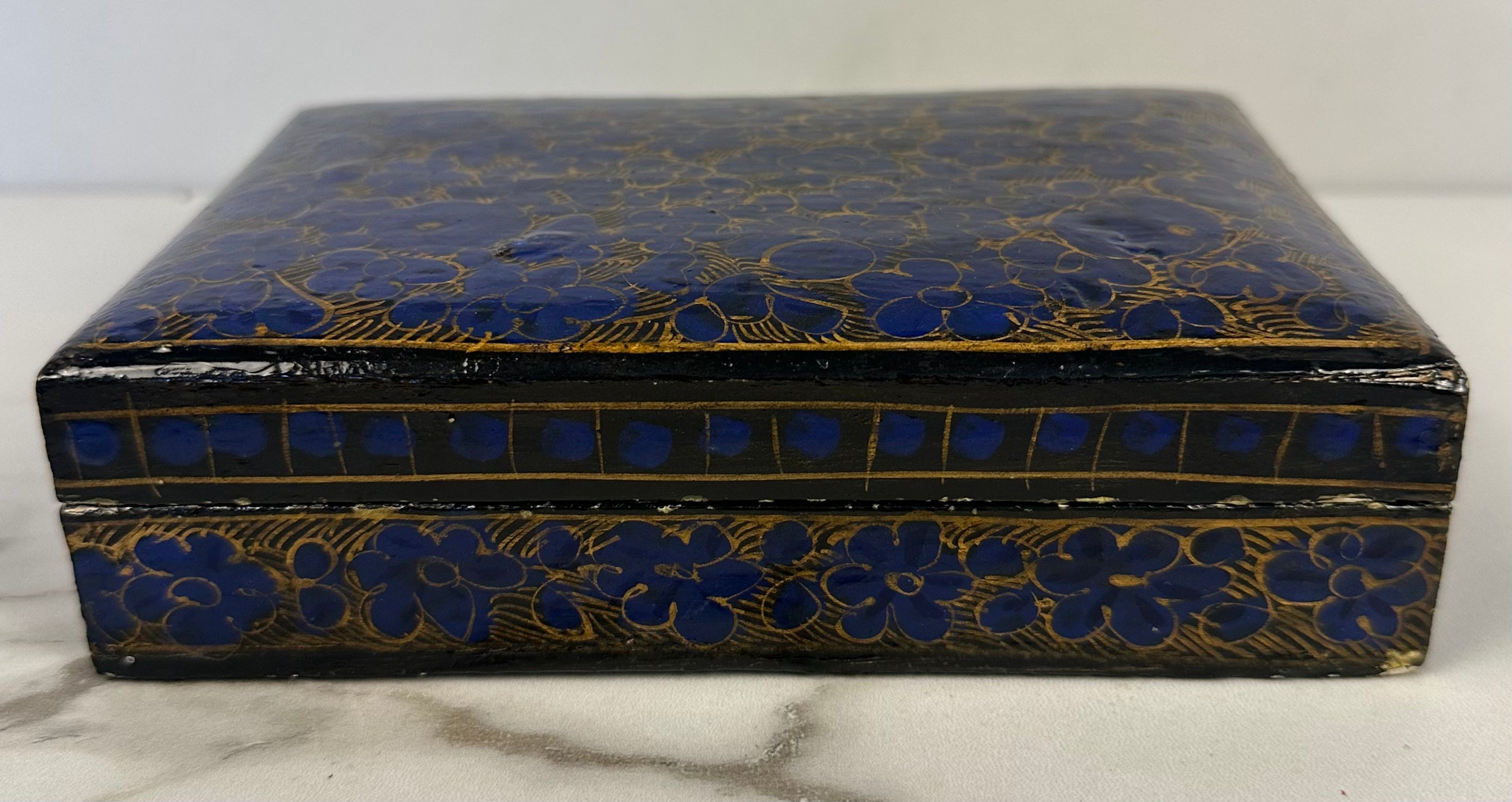 Blue Kashmir Paper Mache Box