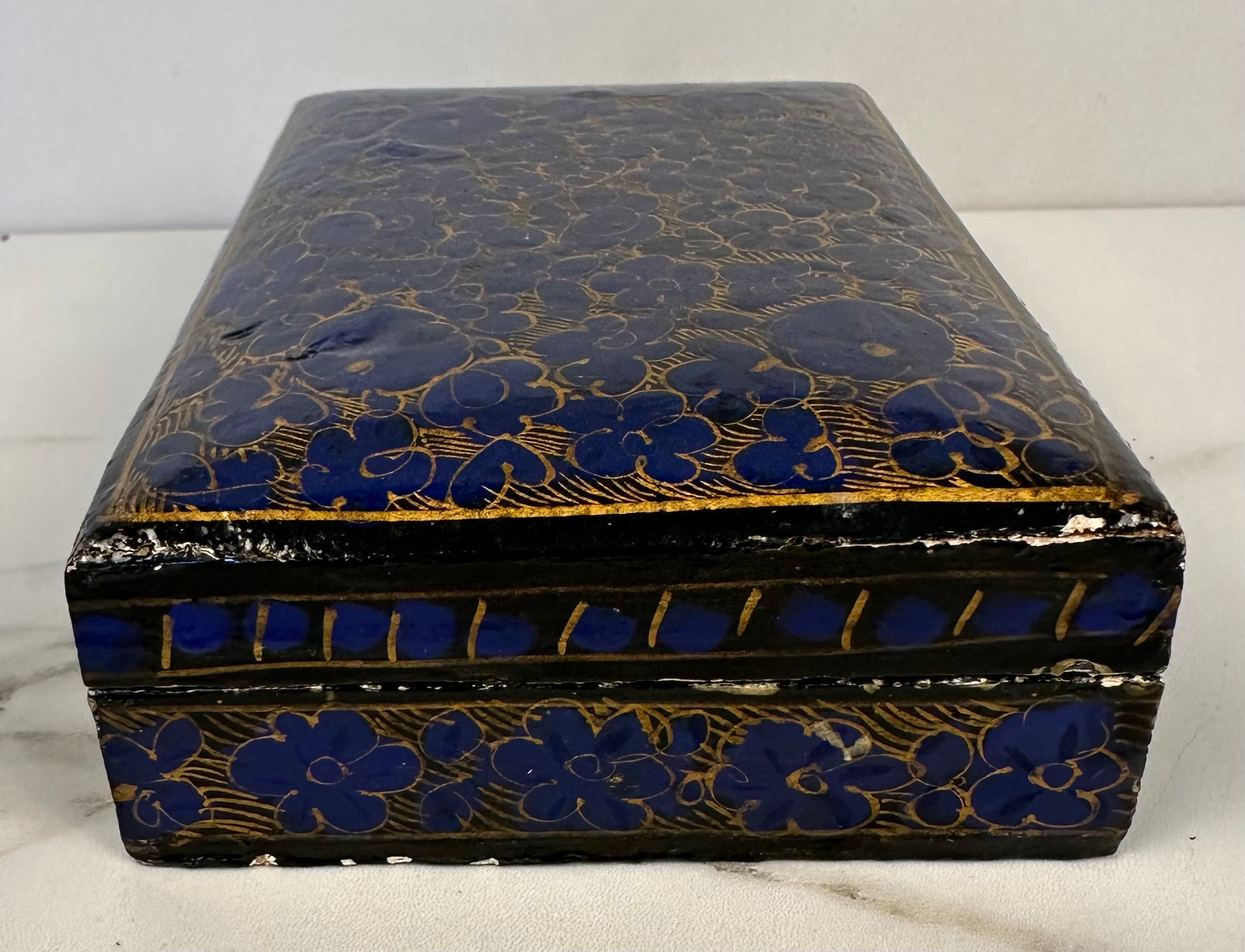 Blue Kashmir Paper Mache Box