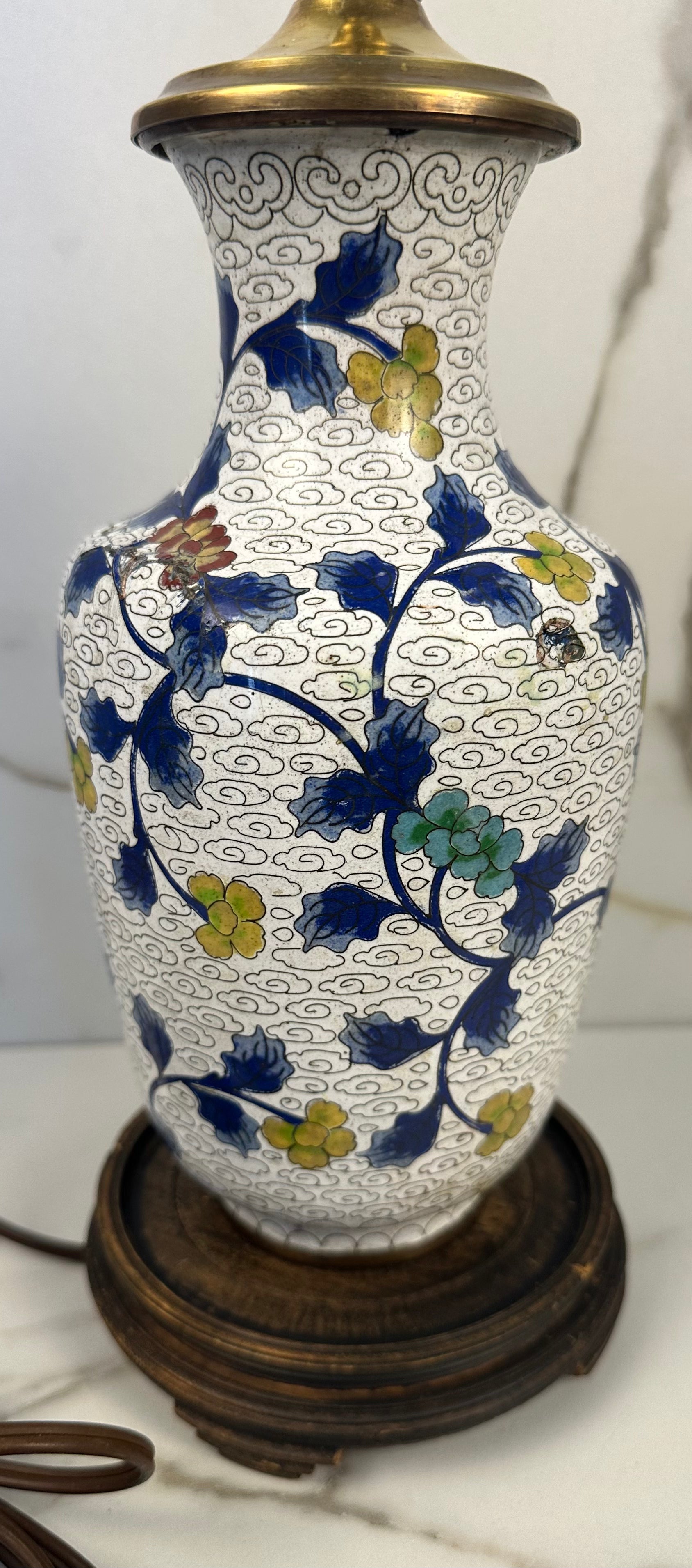 White Cloisonne Lamp