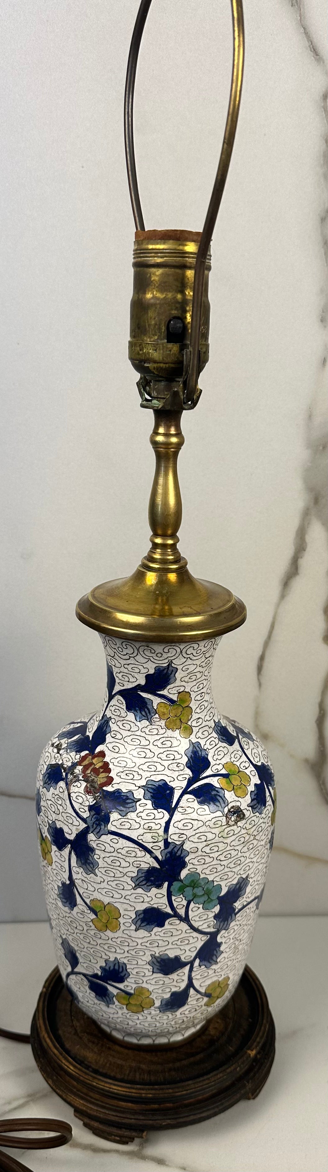White Cloisonne Lamp