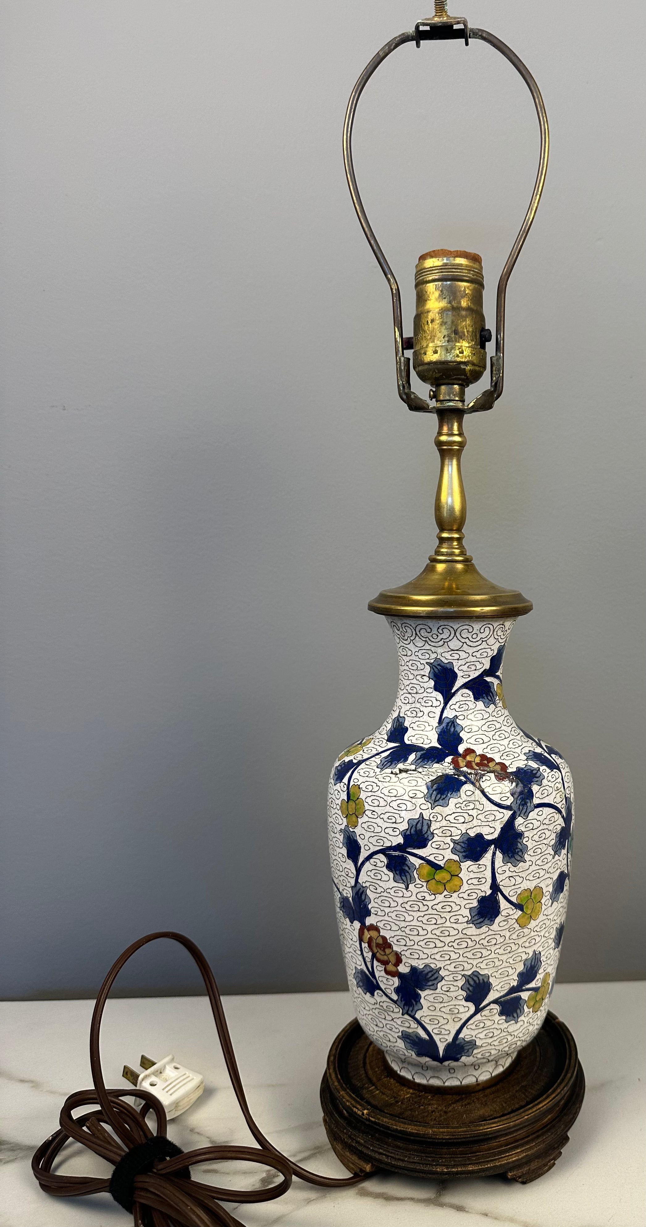 White Cloisonne Lamp