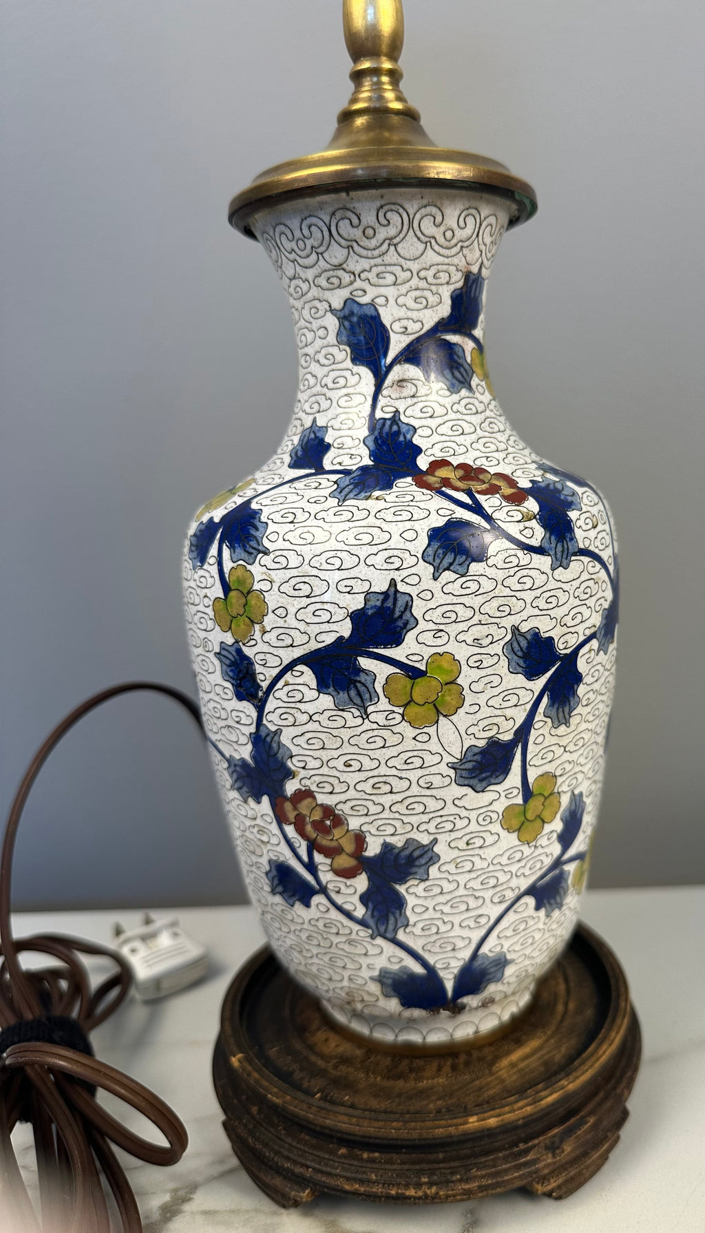 White Cloisonne Lamp