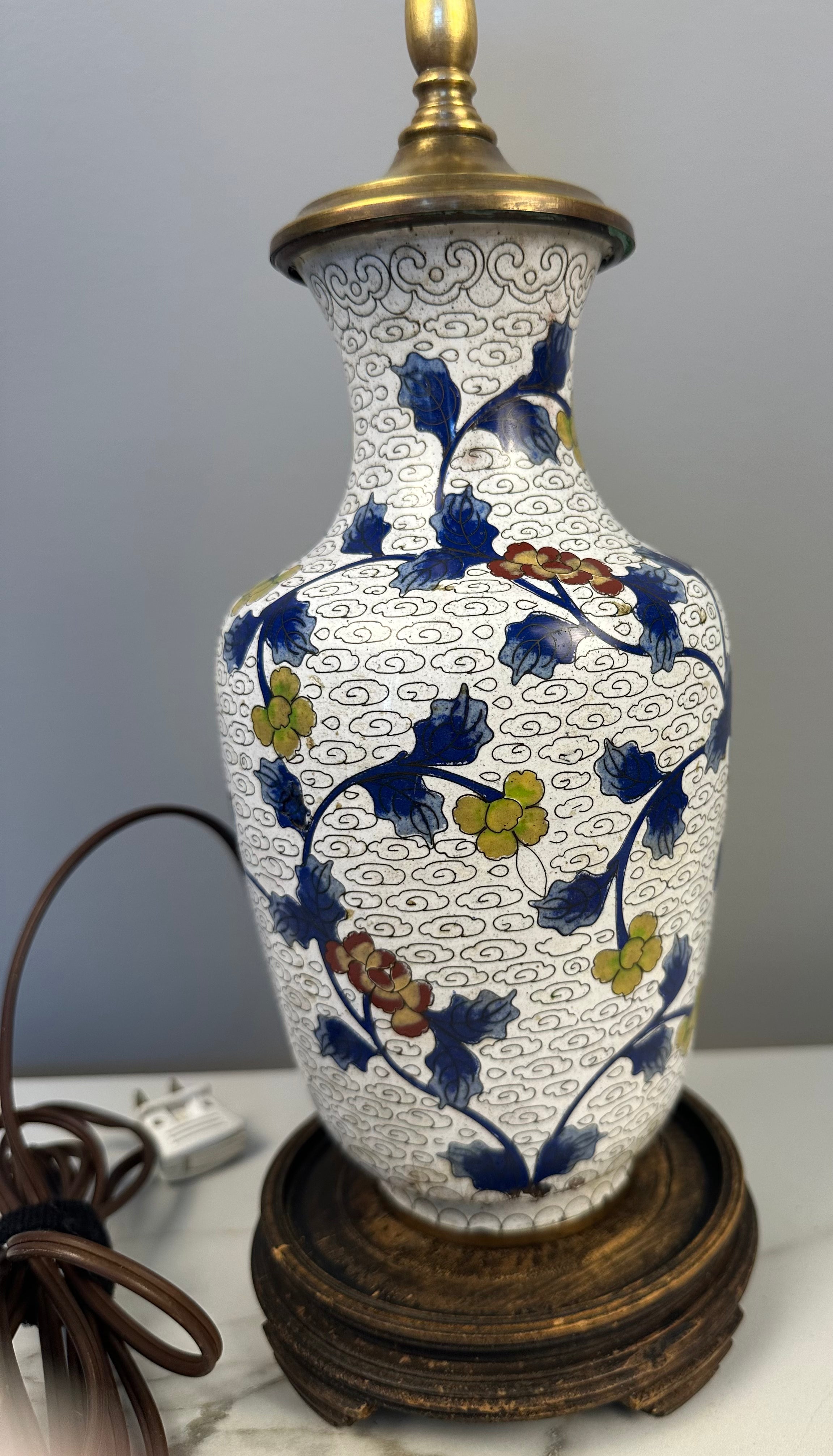 White Cloisonne Lamp
