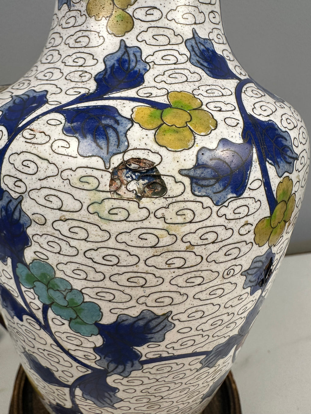 White Cloisonne Lamp