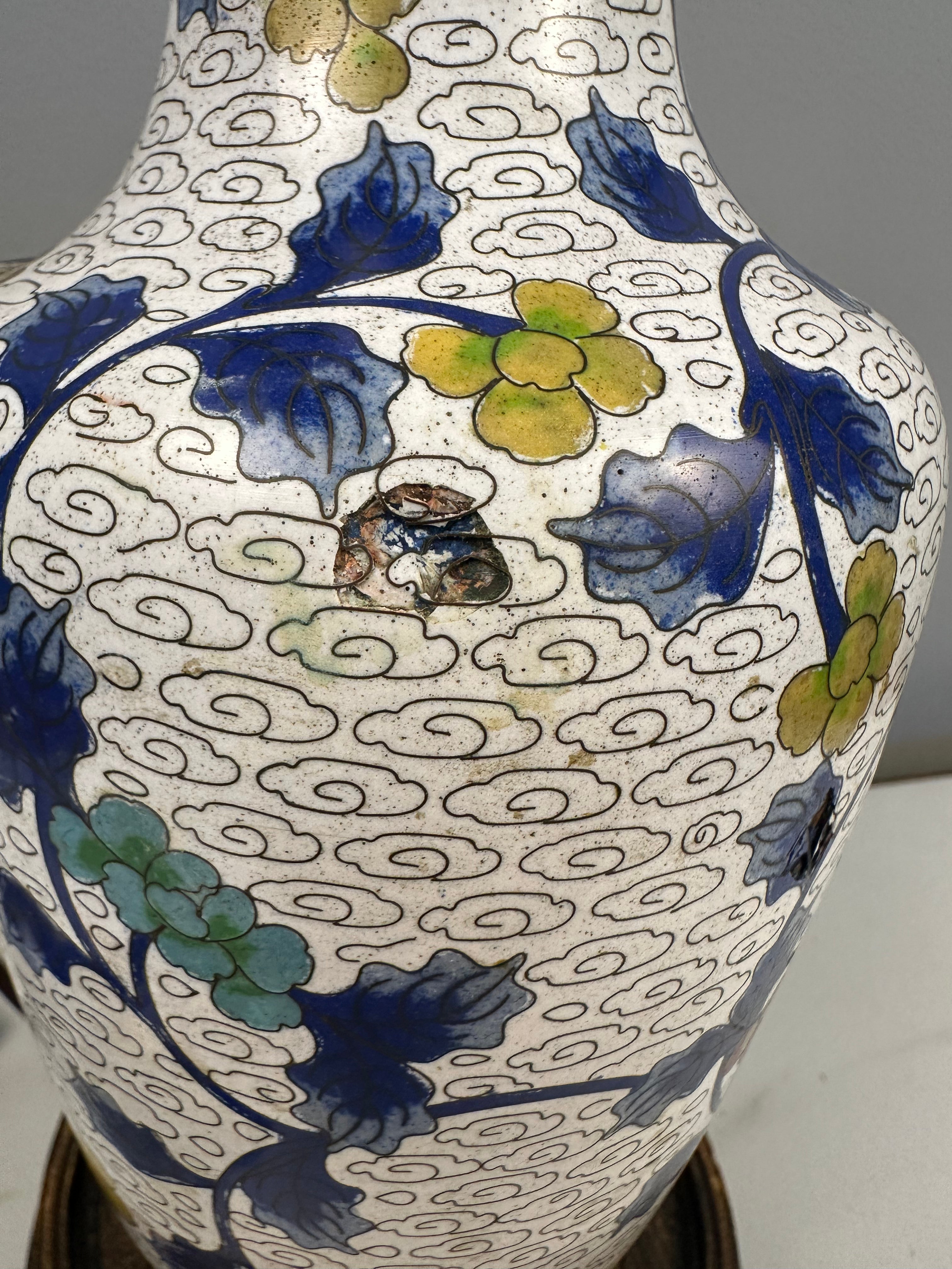 White Cloisonne Lamp