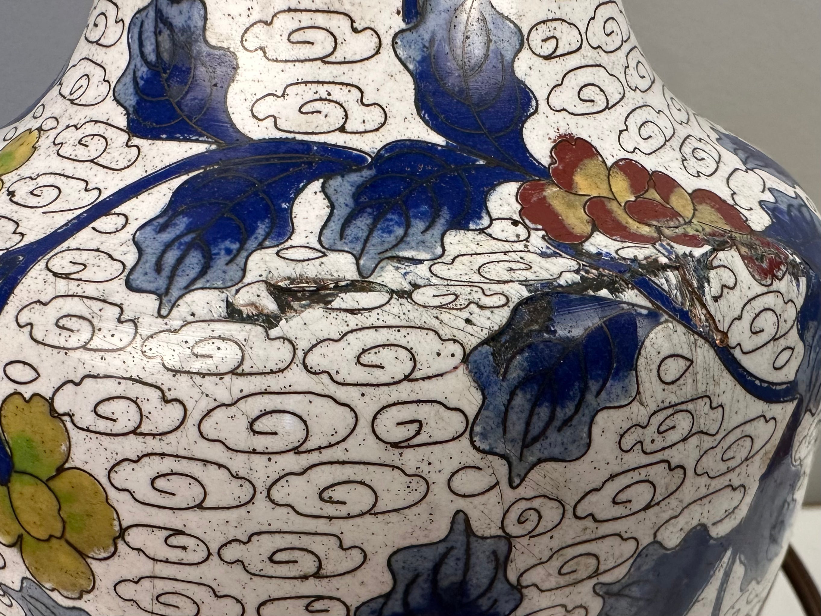 White Cloisonne Lamp