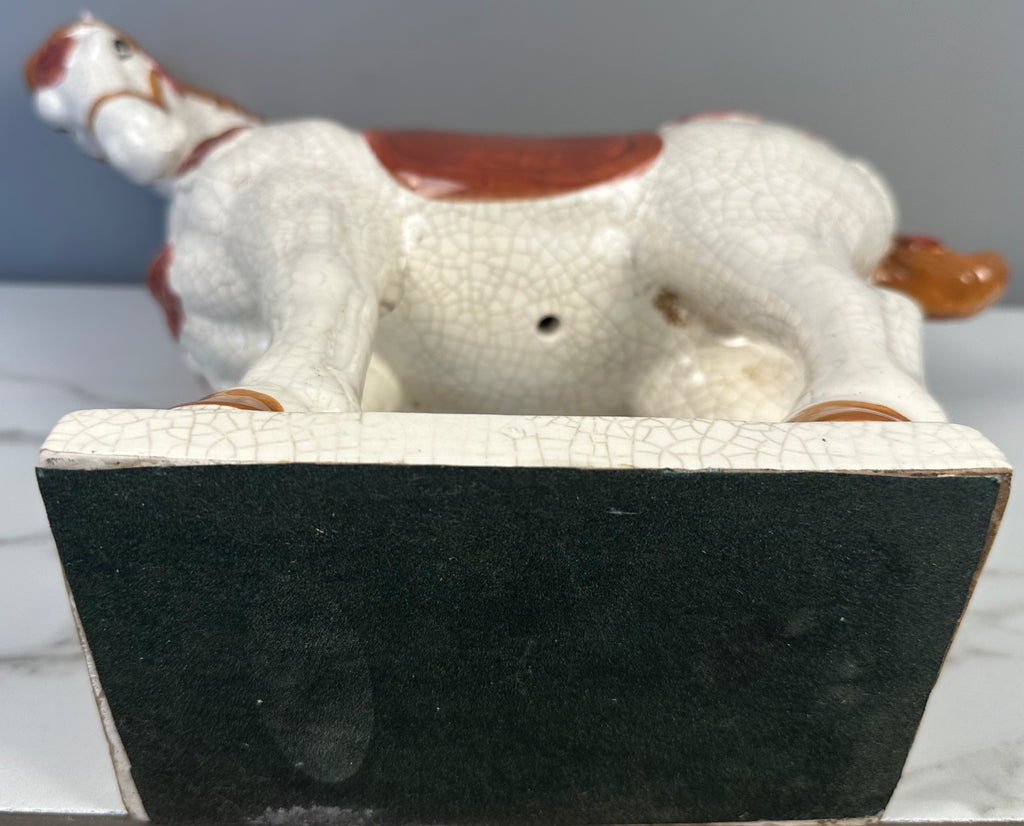 Vintage Chinese War Horse Ceramic Figurine