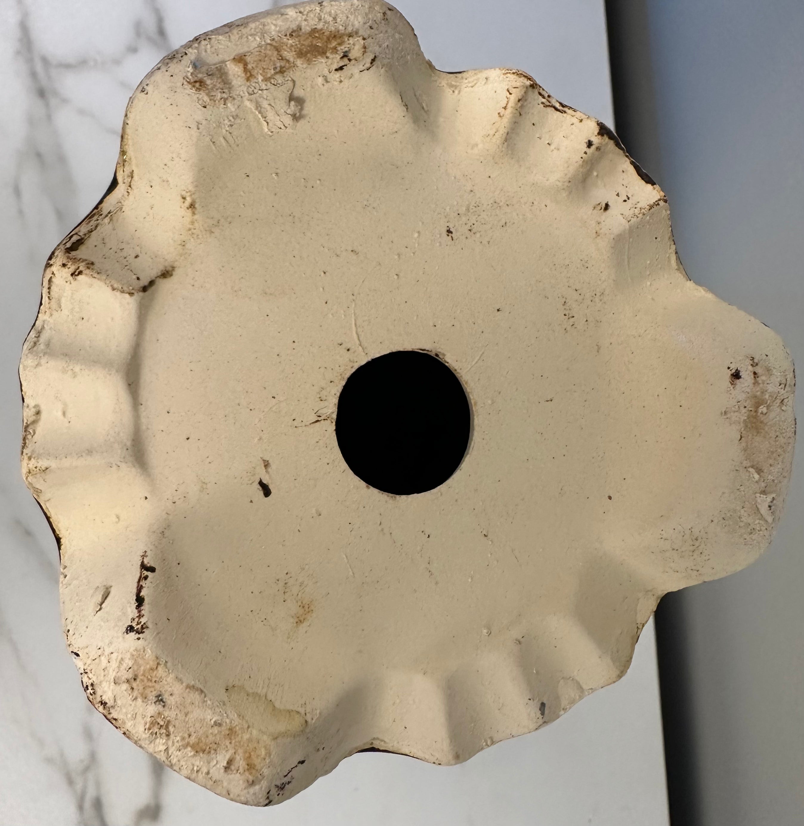 Blue Pottery Relief Vase with Birds and Cherry Blossoms